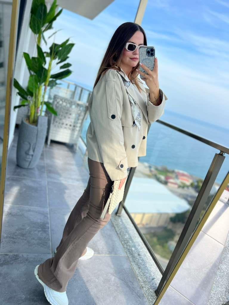 0606 Kısa Trenç TAŞ