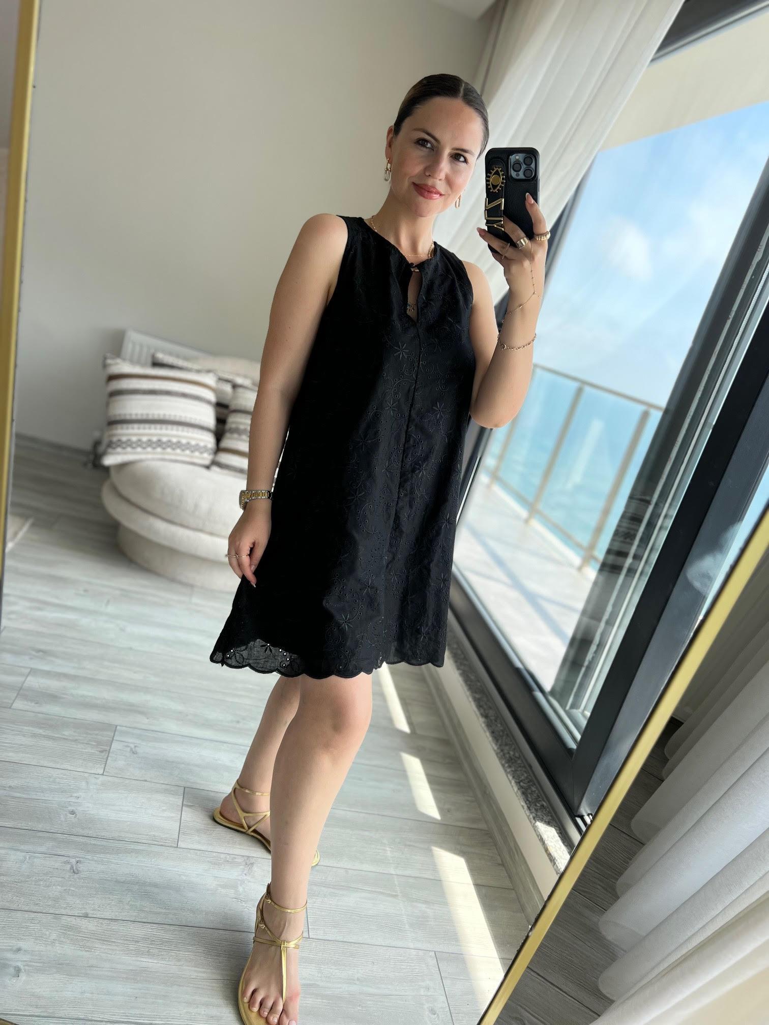 0720Fisto Mini Elbise SİYAH