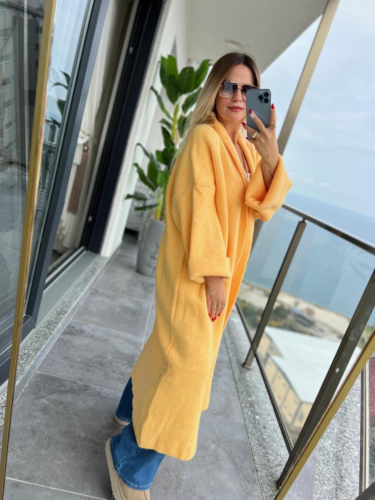 0989 Salaş Triko Hırka SARI