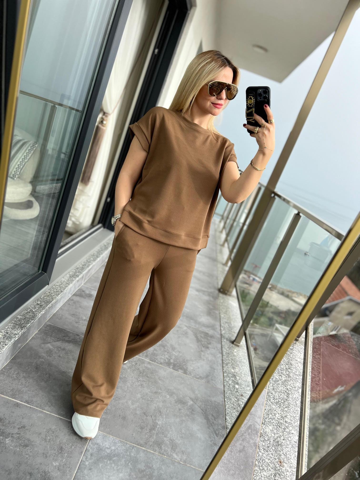1011 Bluz Pantolon Takım KAHVE