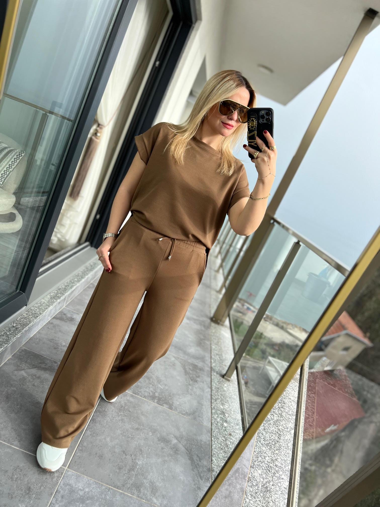 1011 Bluz Pantolon Takım KAHVE