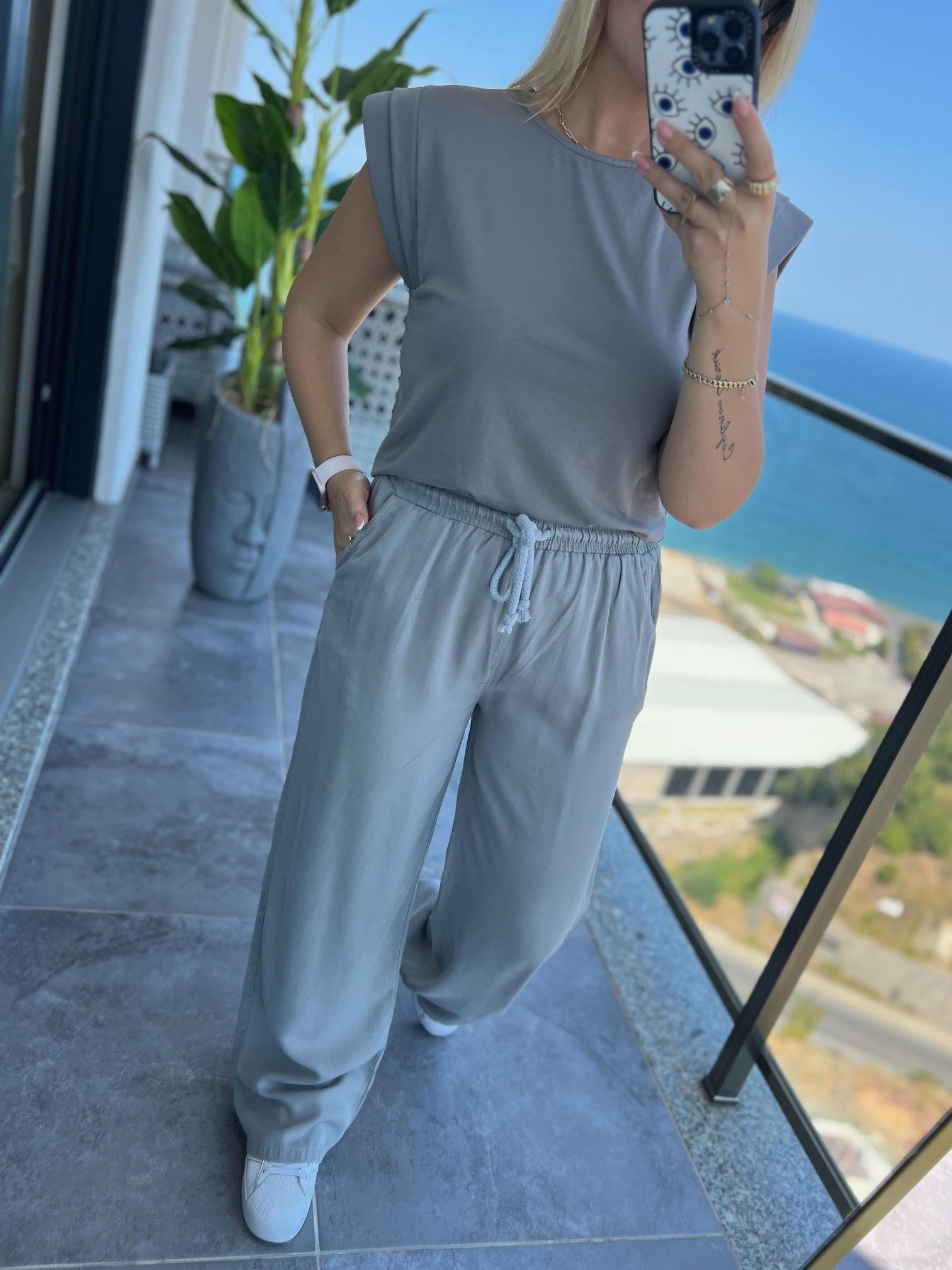 1016 Omuzu Süngerli Bluz ANTRESİT