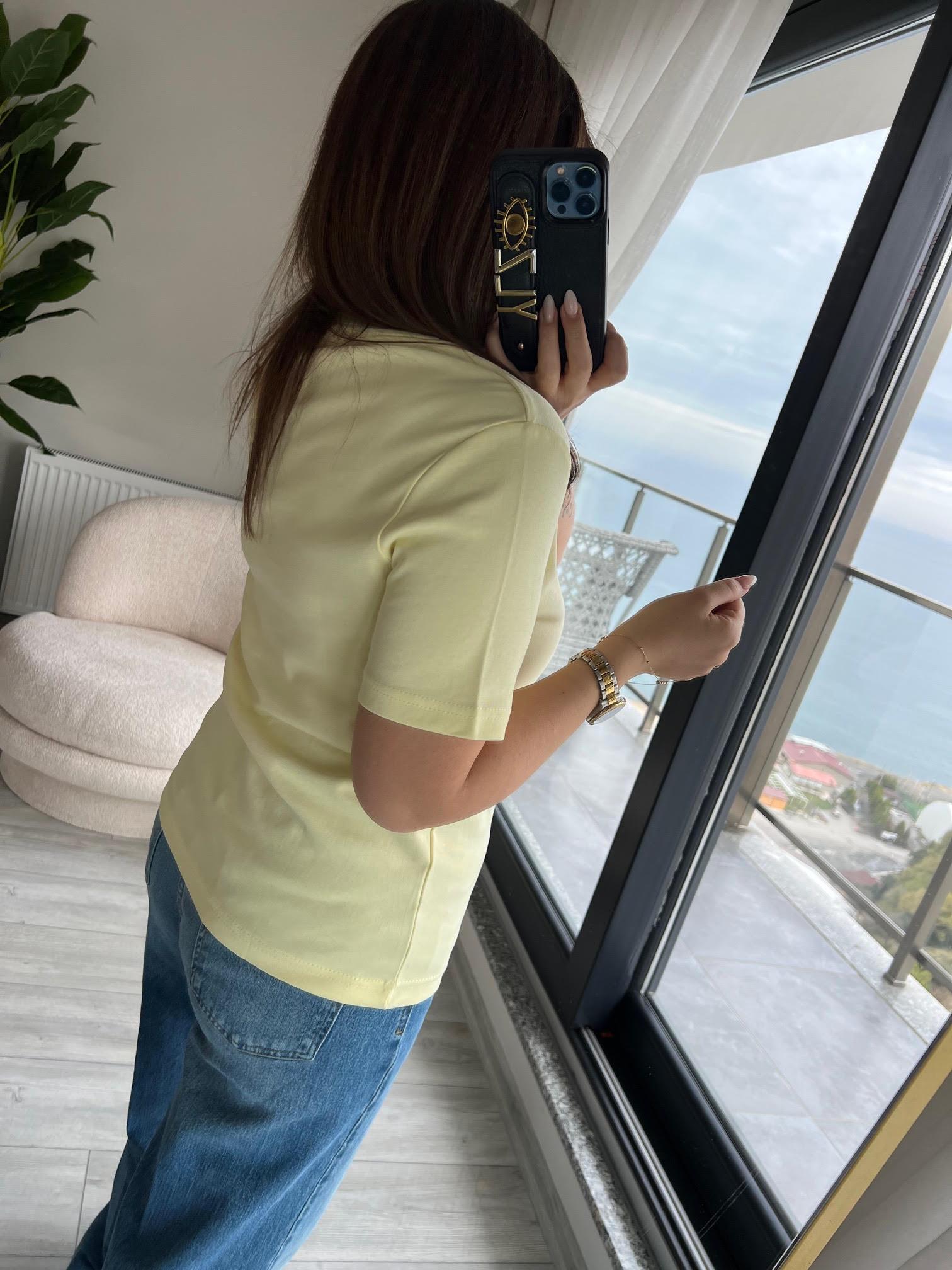 1075 Bisiklet Yaka Tshirt SARI