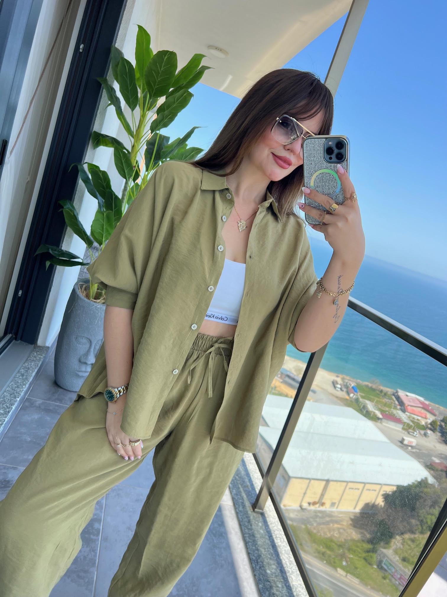 1190 Standart Beden Takım olive