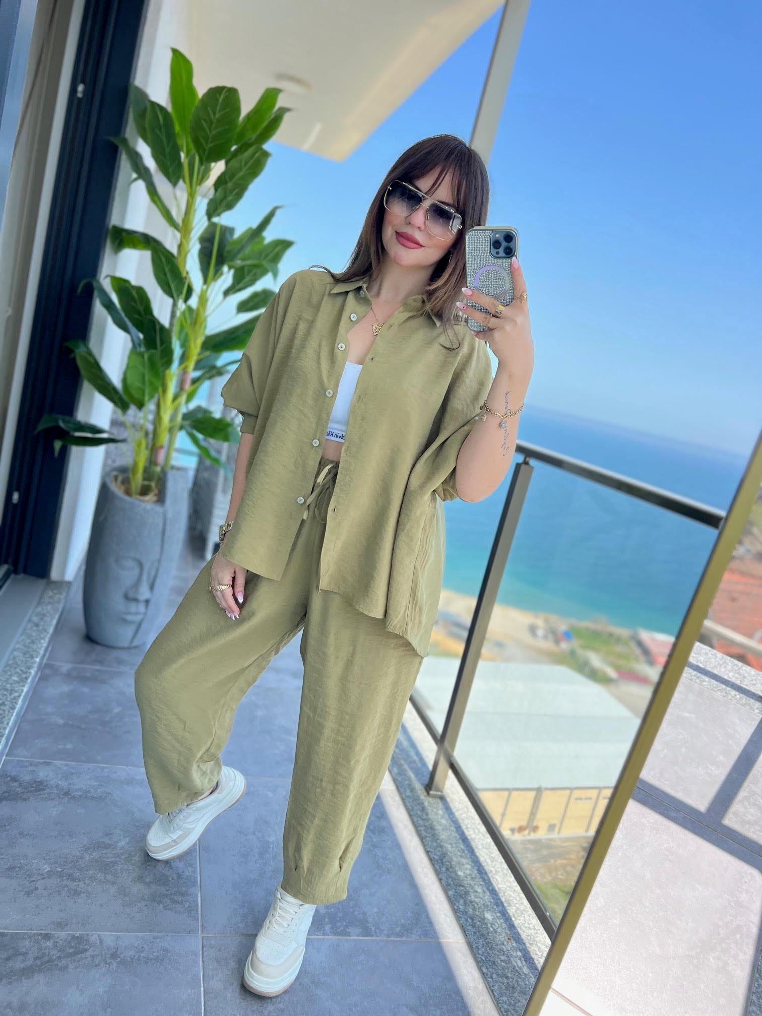 1190 Standart Beden Takım olive