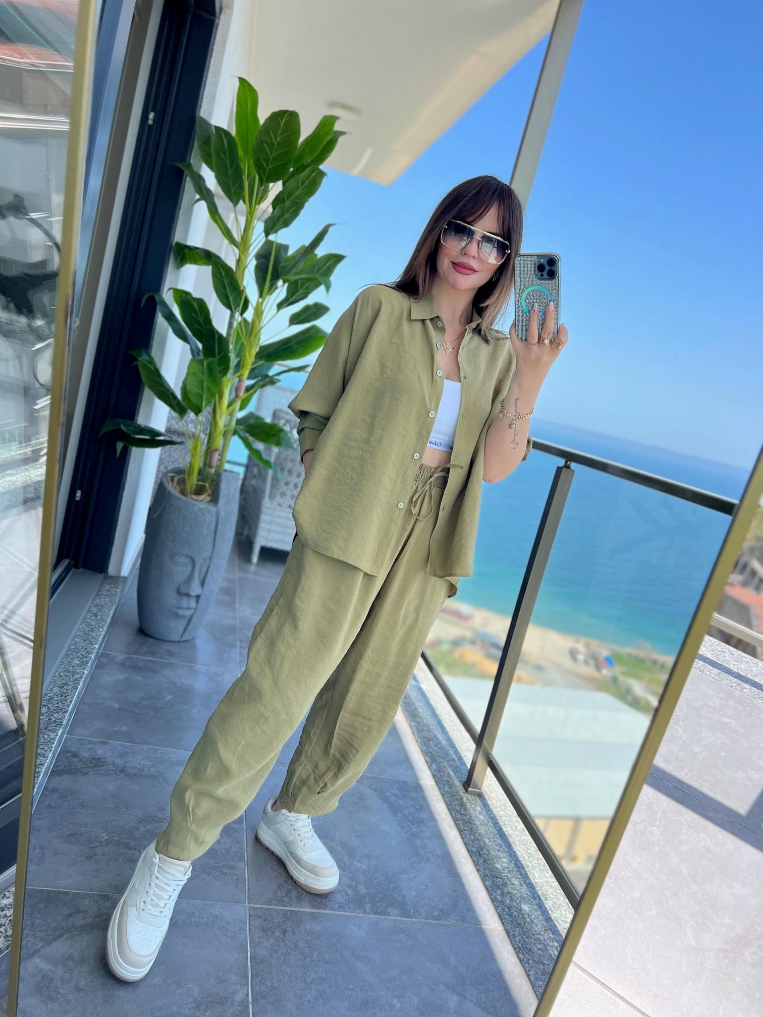1190 Standart Beden Takım olive