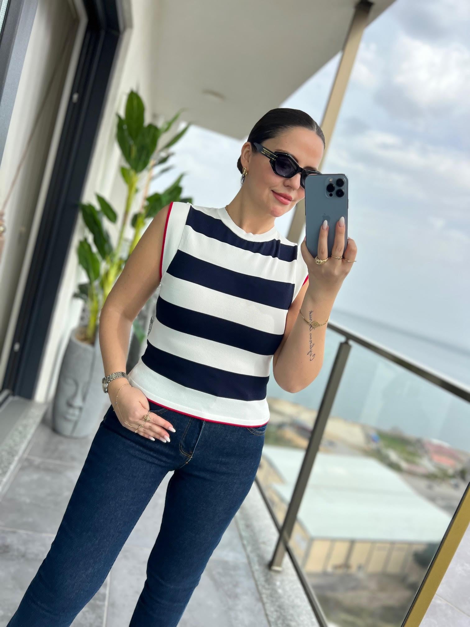 1256 Çizgili Atlet LACİVERT