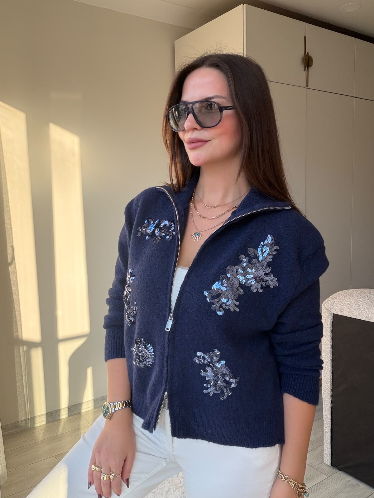 1284 Pullu Hırka LACİVERT