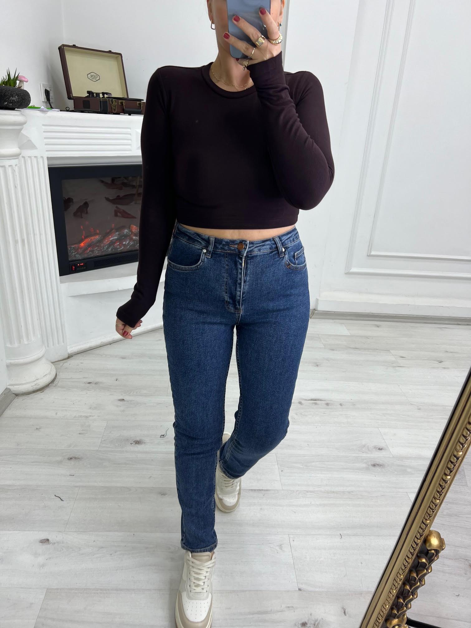 151 Mom Jean LACİVERT