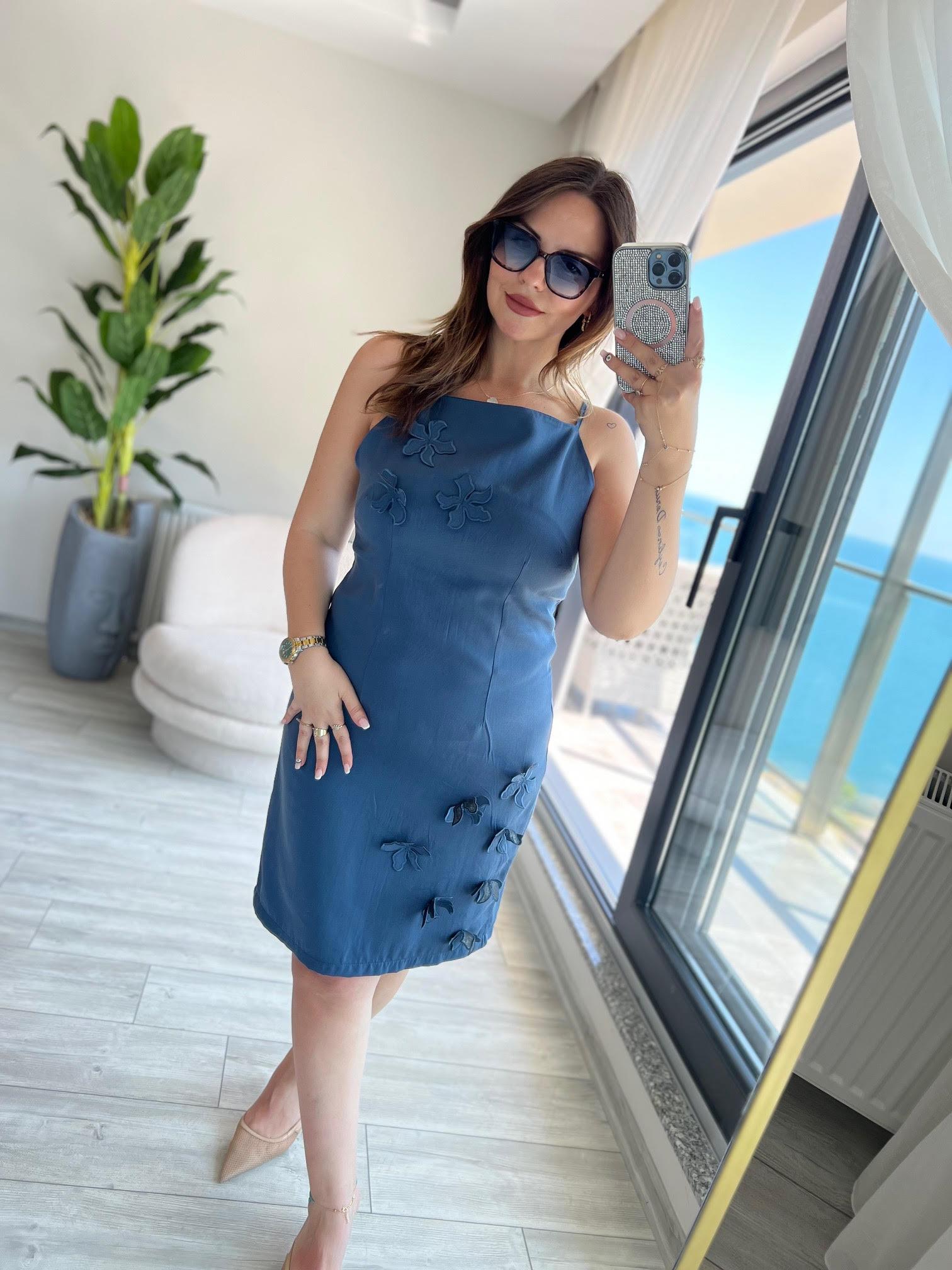 201 Tencel Elbise LACİVERT