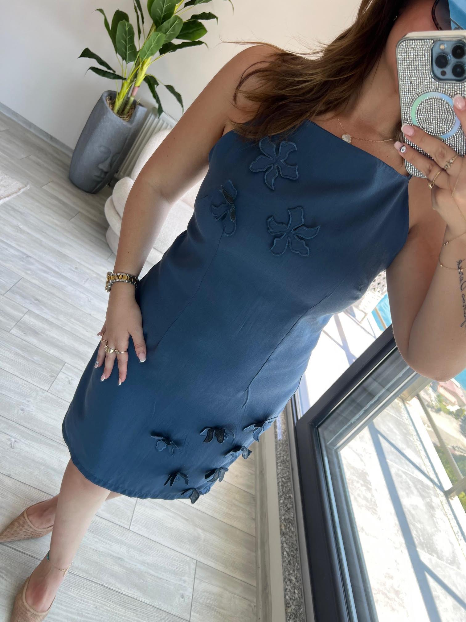 201 Tencel Elbise LACİVERT