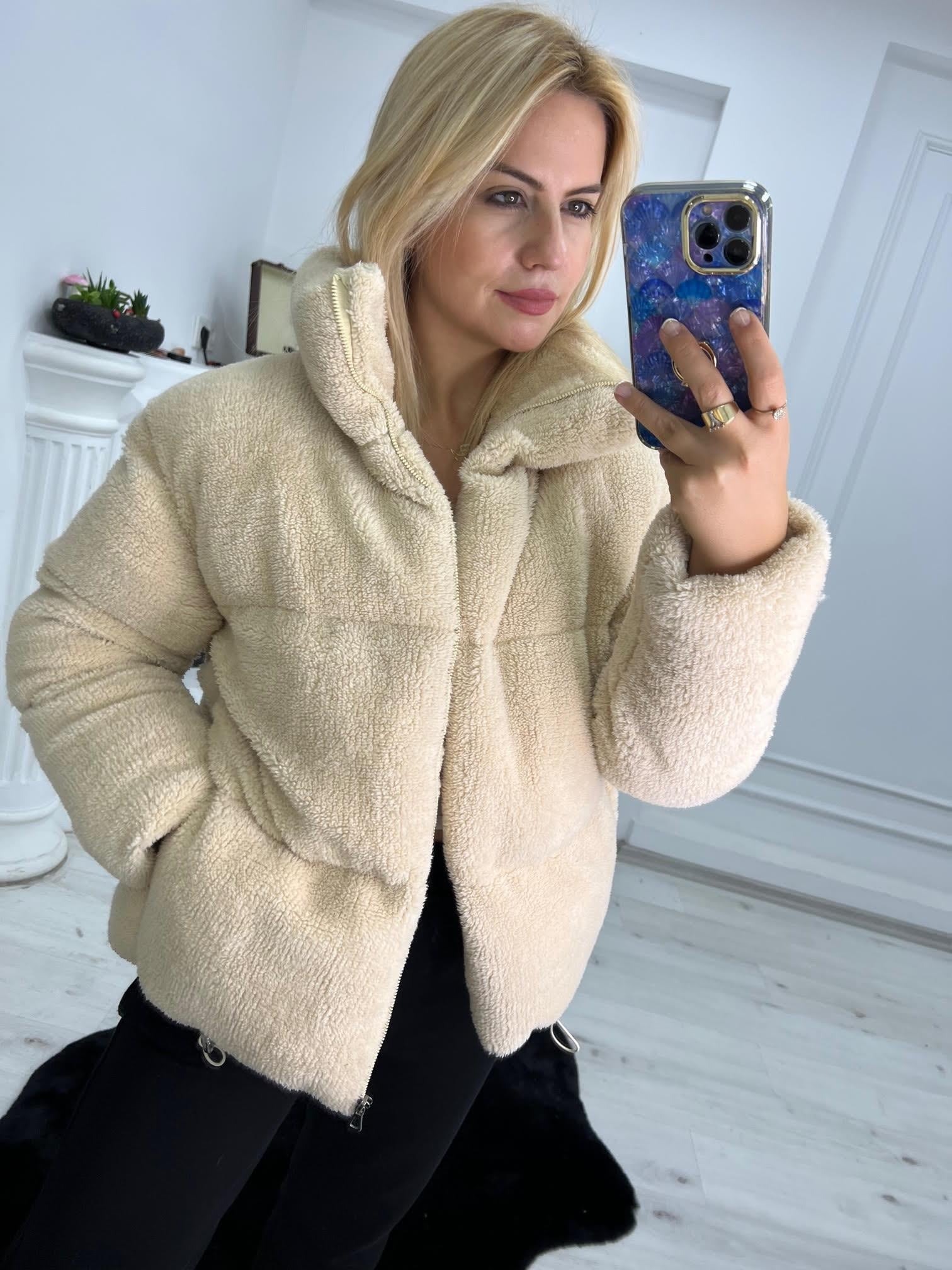 2283 Kuzu Şişme Mont EKRU