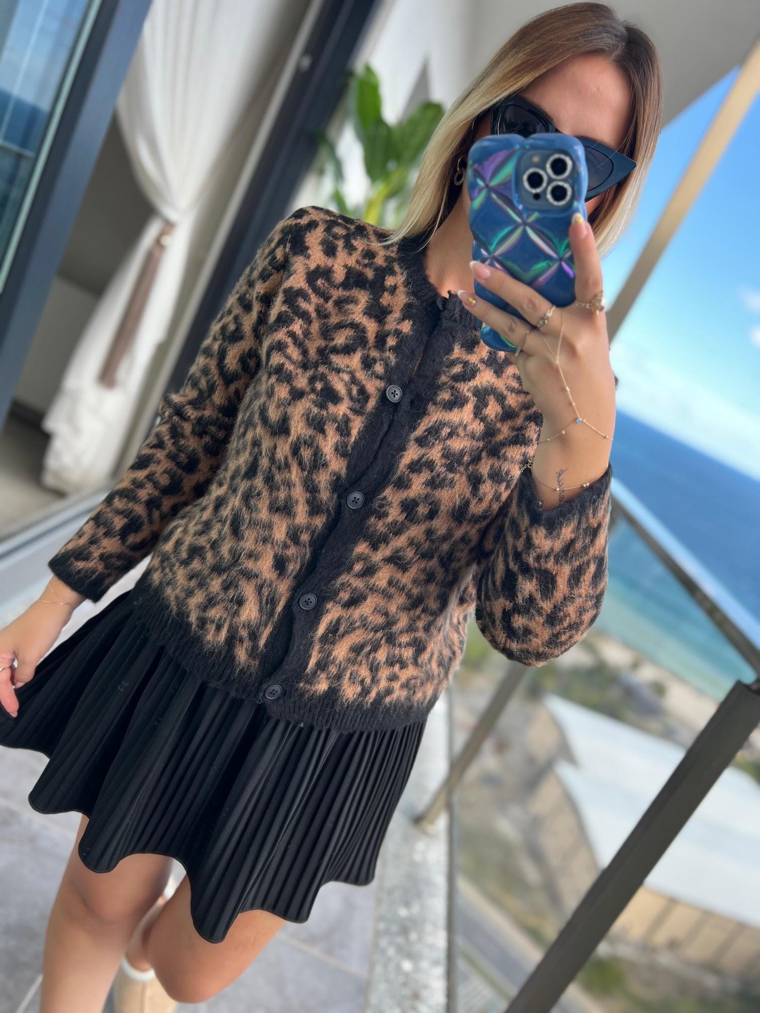 241070 Leopar Yumoş Hırka LEOPAR