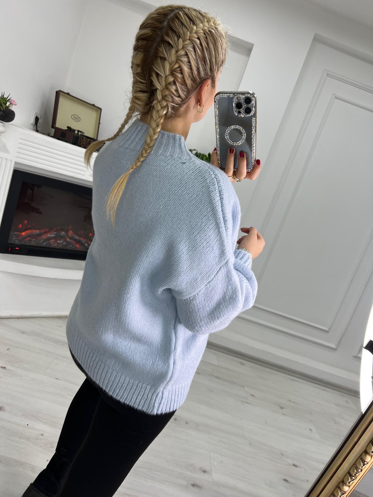 2441 Owersize Triko Kazak BEBE MAVİ