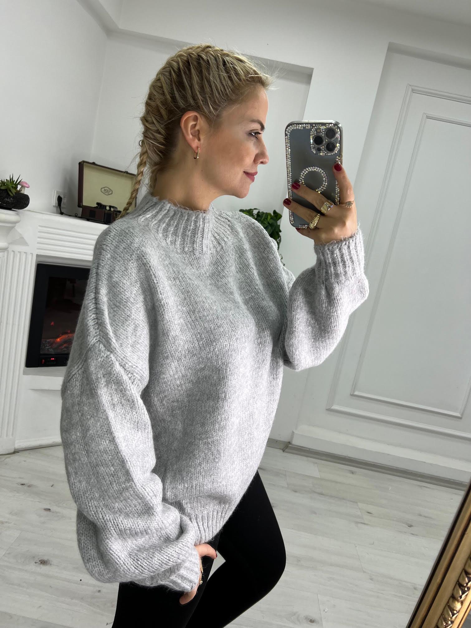 2441 Owersize Triko Kazak GRİ