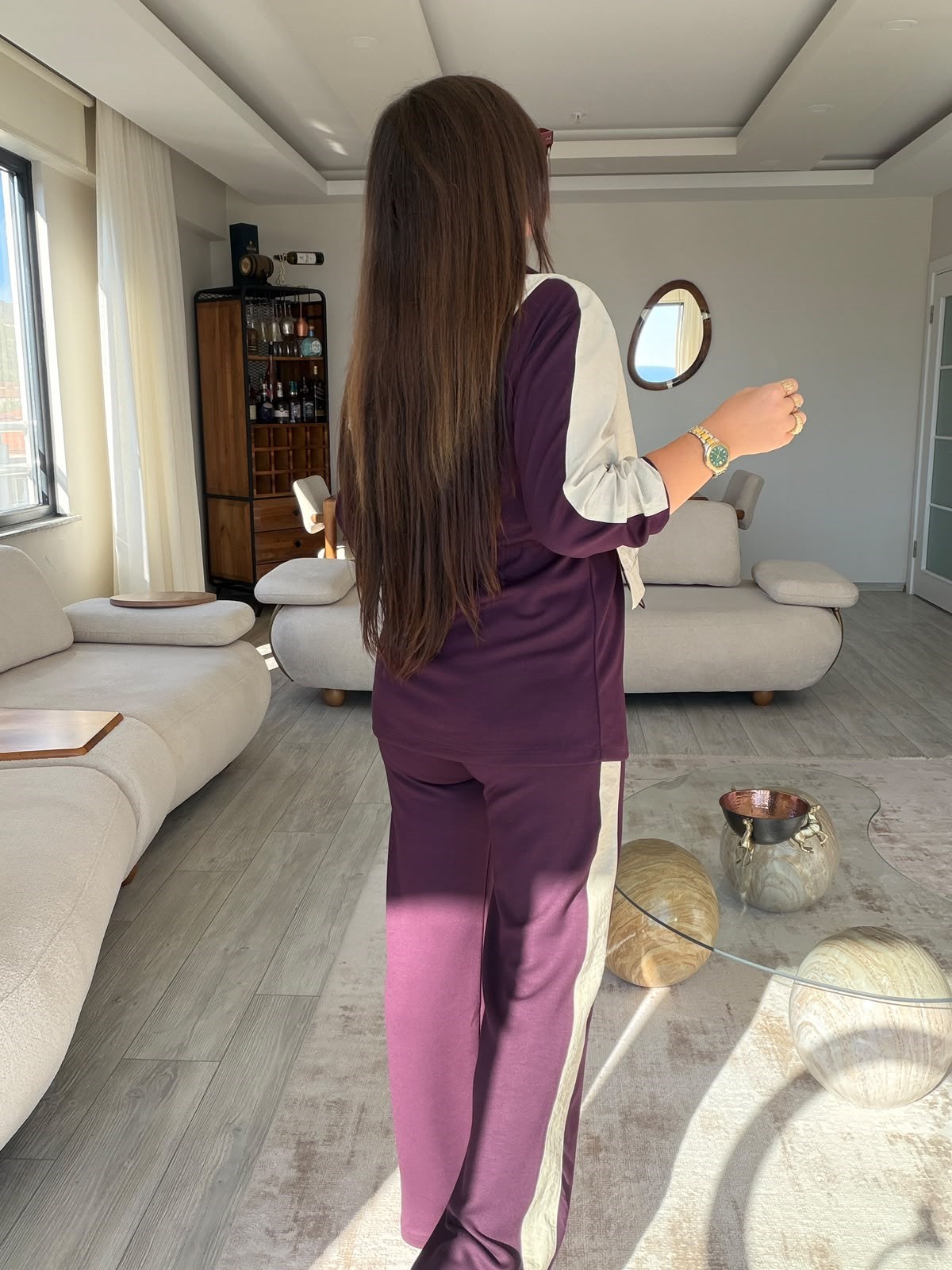2464 Paraşütlü Kapüşonlu Takım BORDO