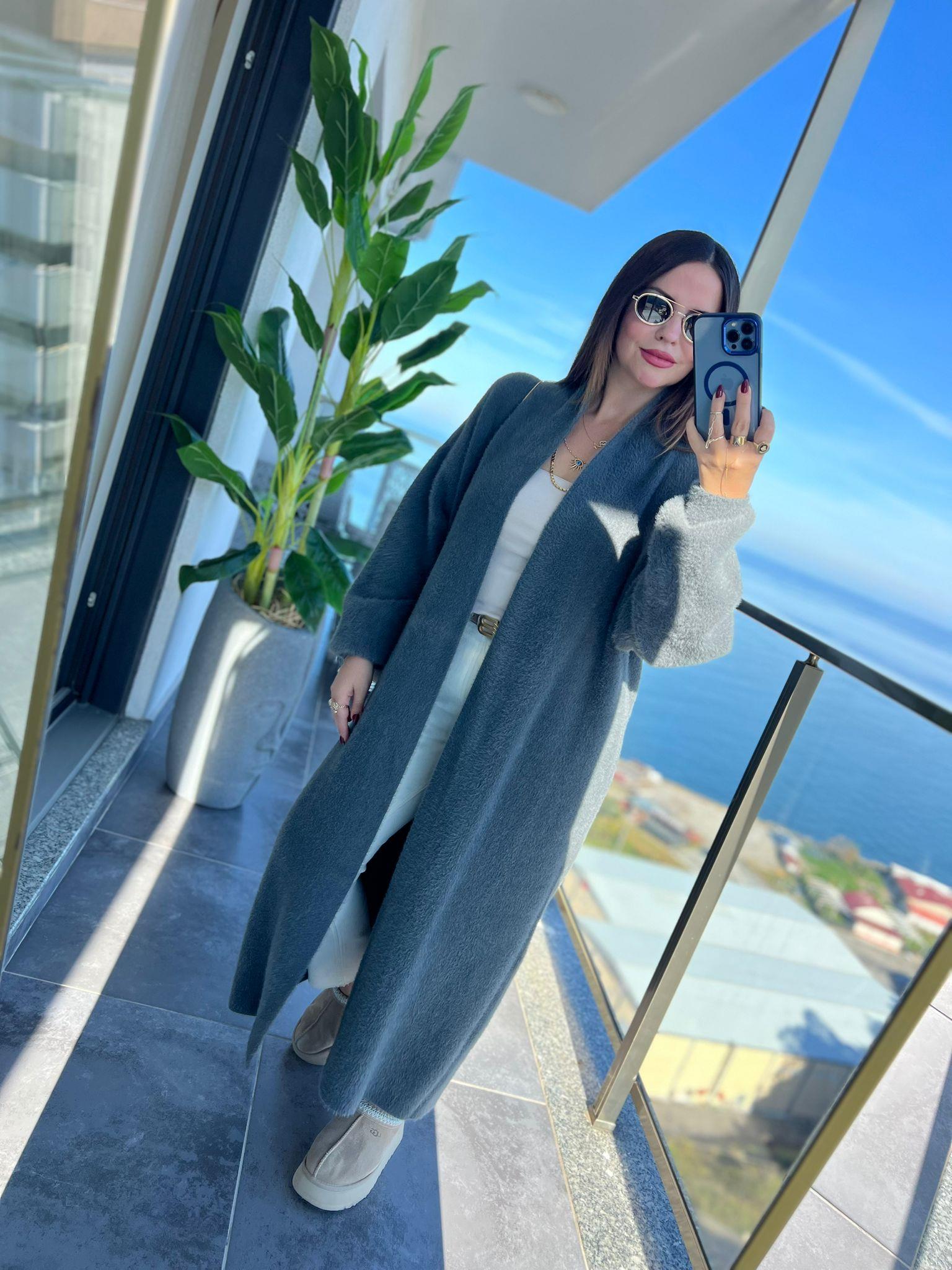 2476 Uzun Triko Hırka ANTRESİT