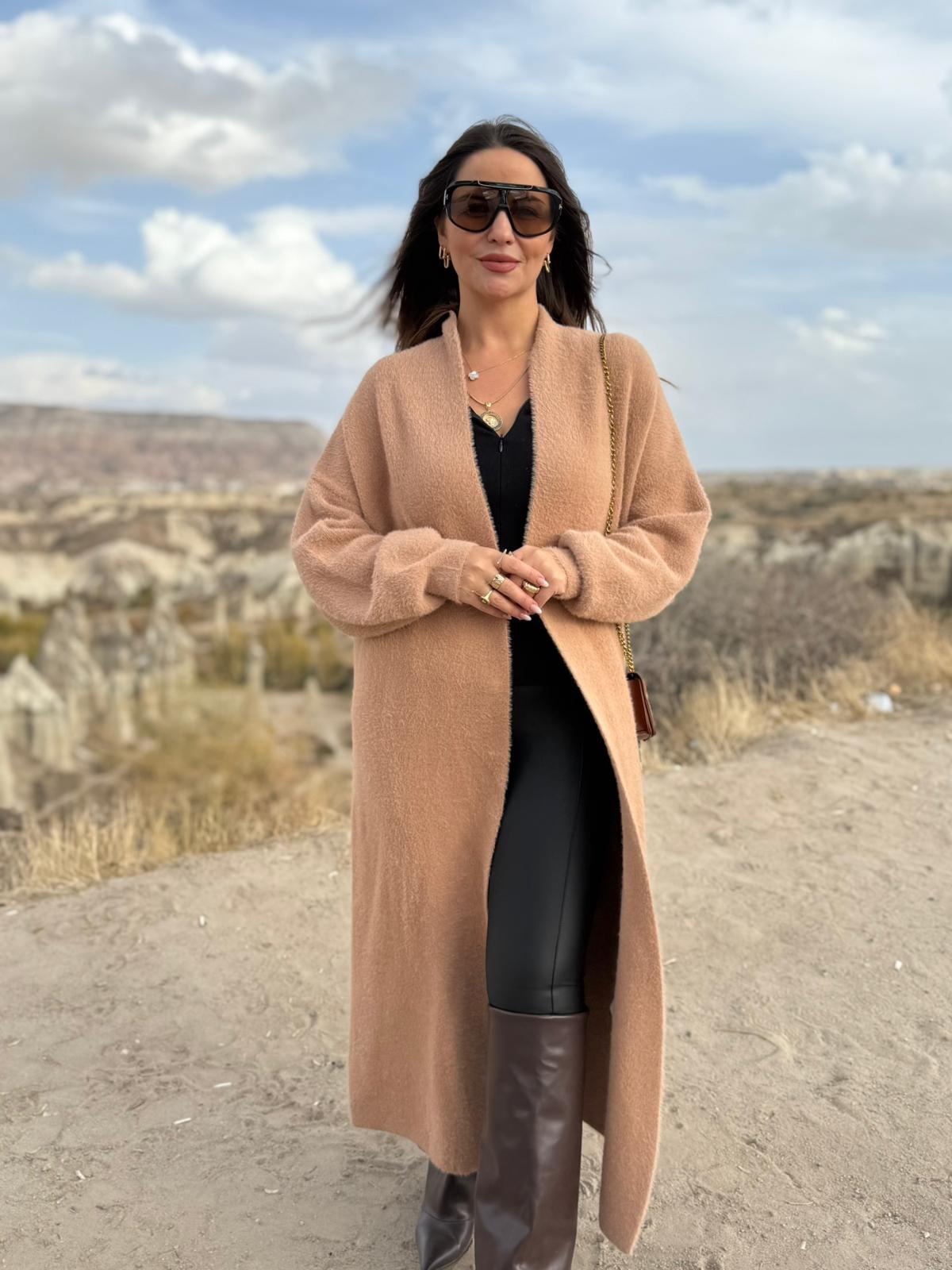 2476 Uzun Triko Hırka CAMEL