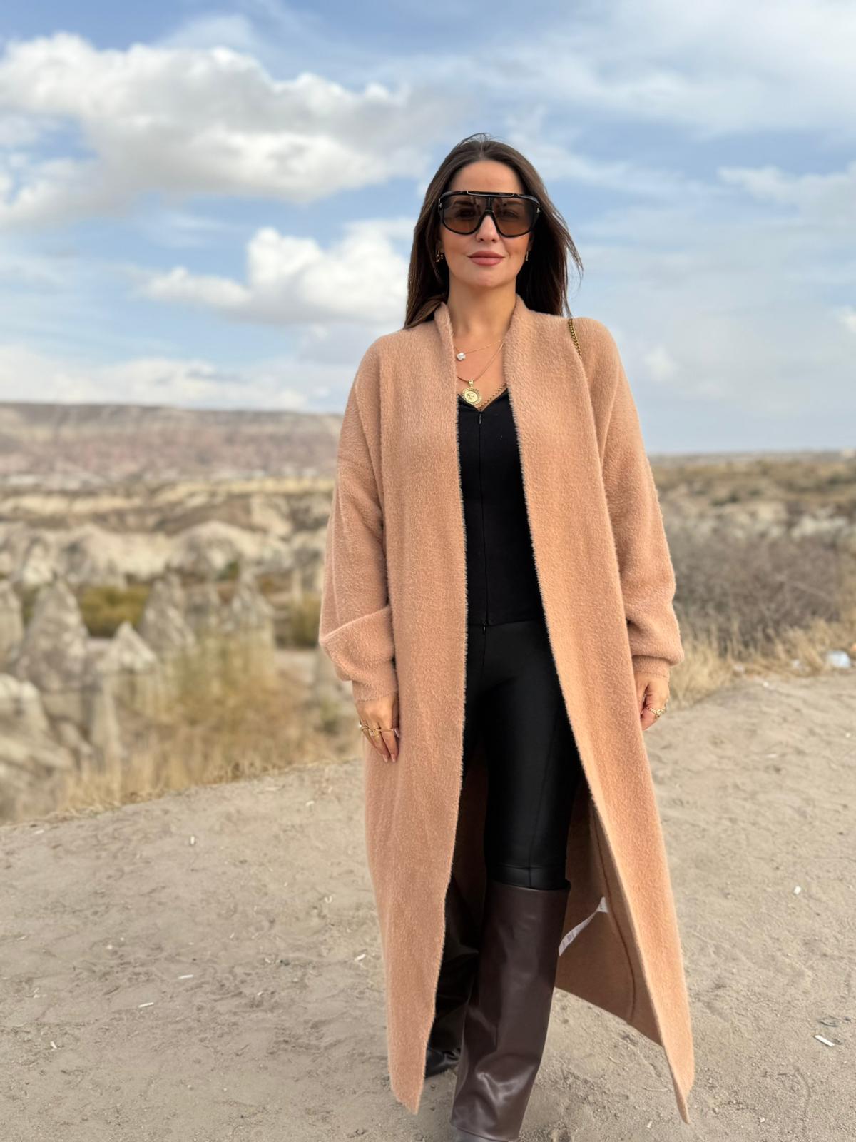 2476 Uzun Triko Hırka CAMEL