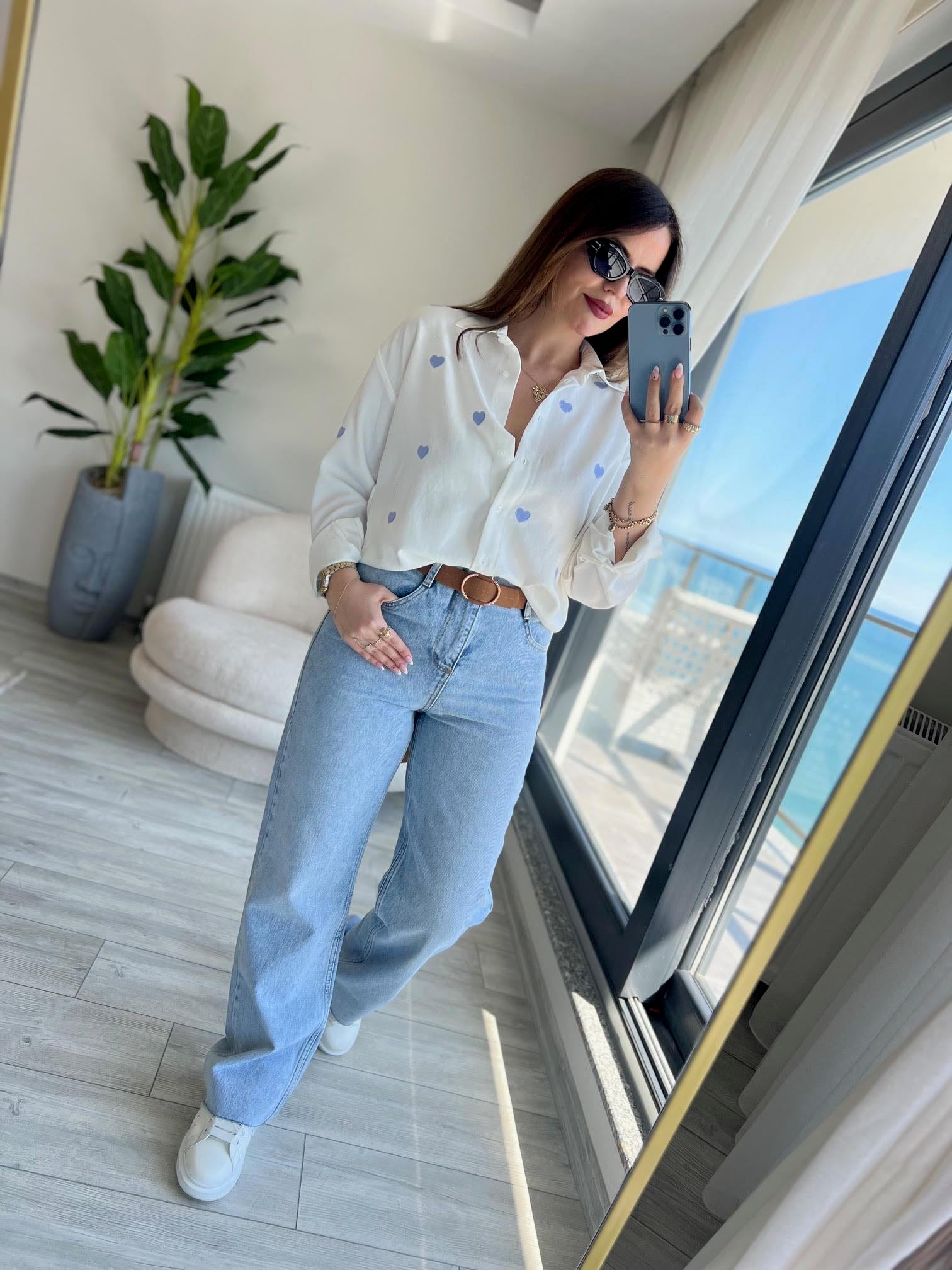 25400 Beli Dikişsiz Jean BUZ MAVİSİ