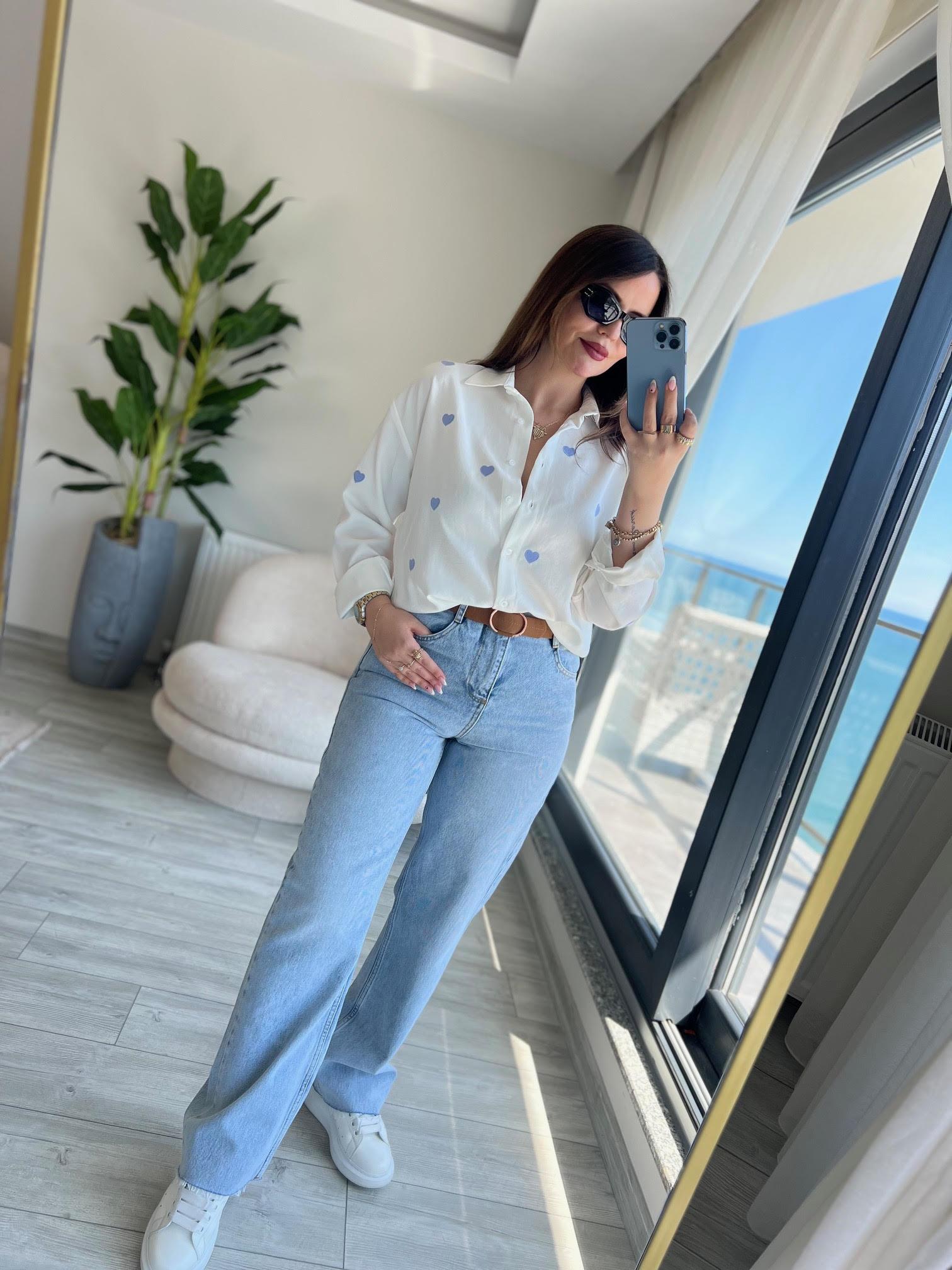 25400 Beli Dikişsiz Jean BUZ MAVİSİ