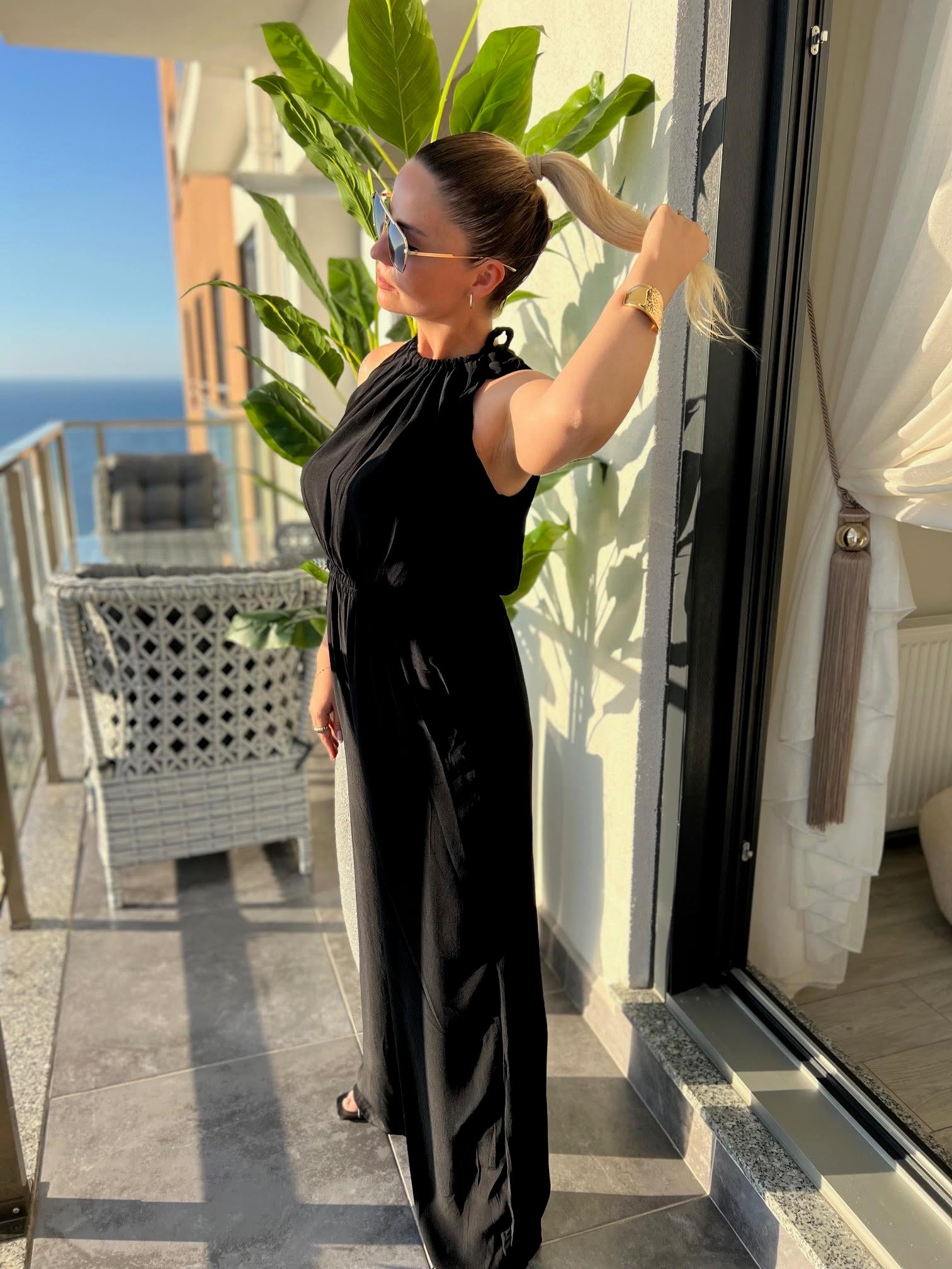 261046 Boyundan Bağlı Tulum SİYAH