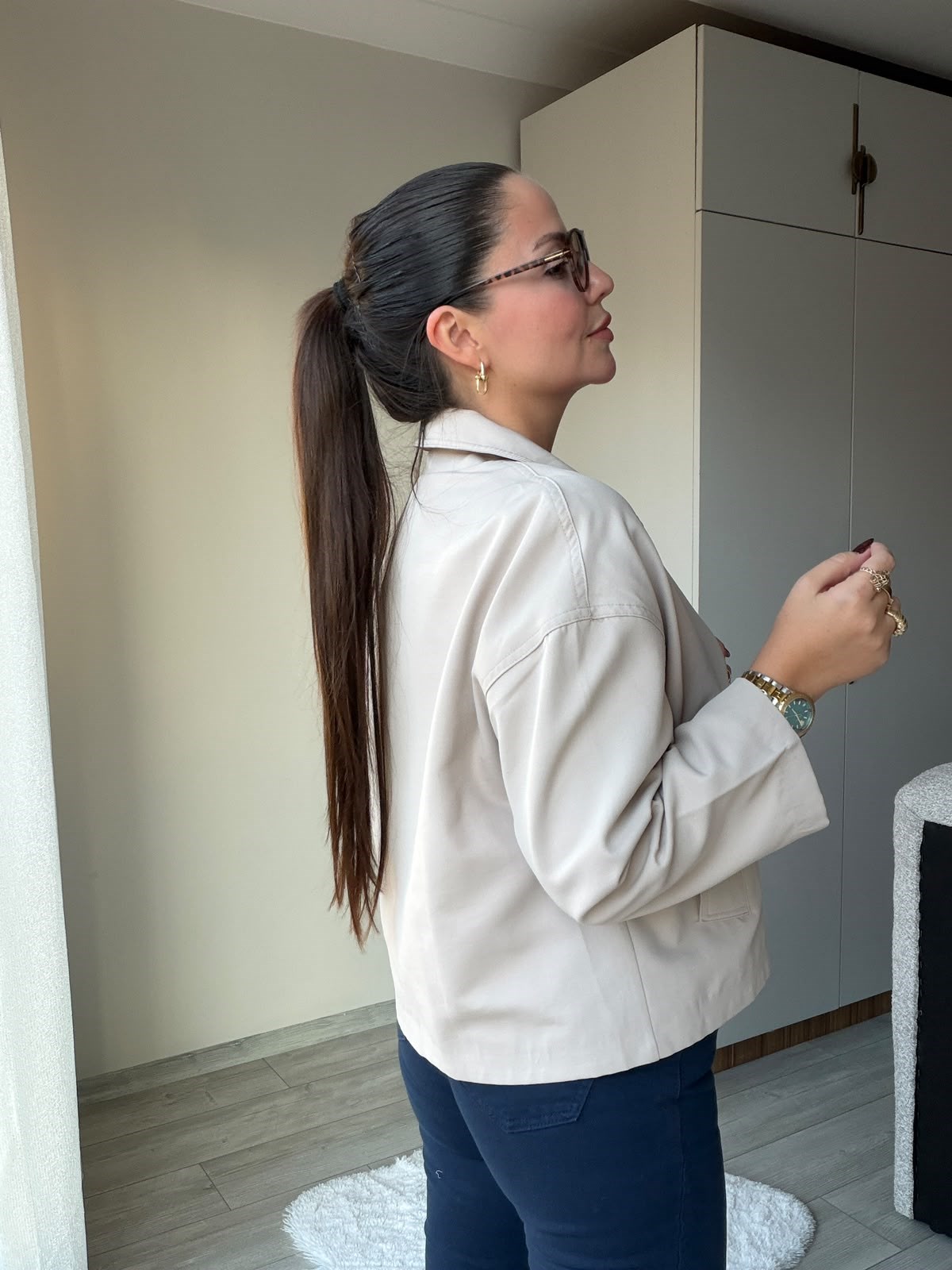 2653 Gabardin Düğmeli Bamber Ceket BEJ