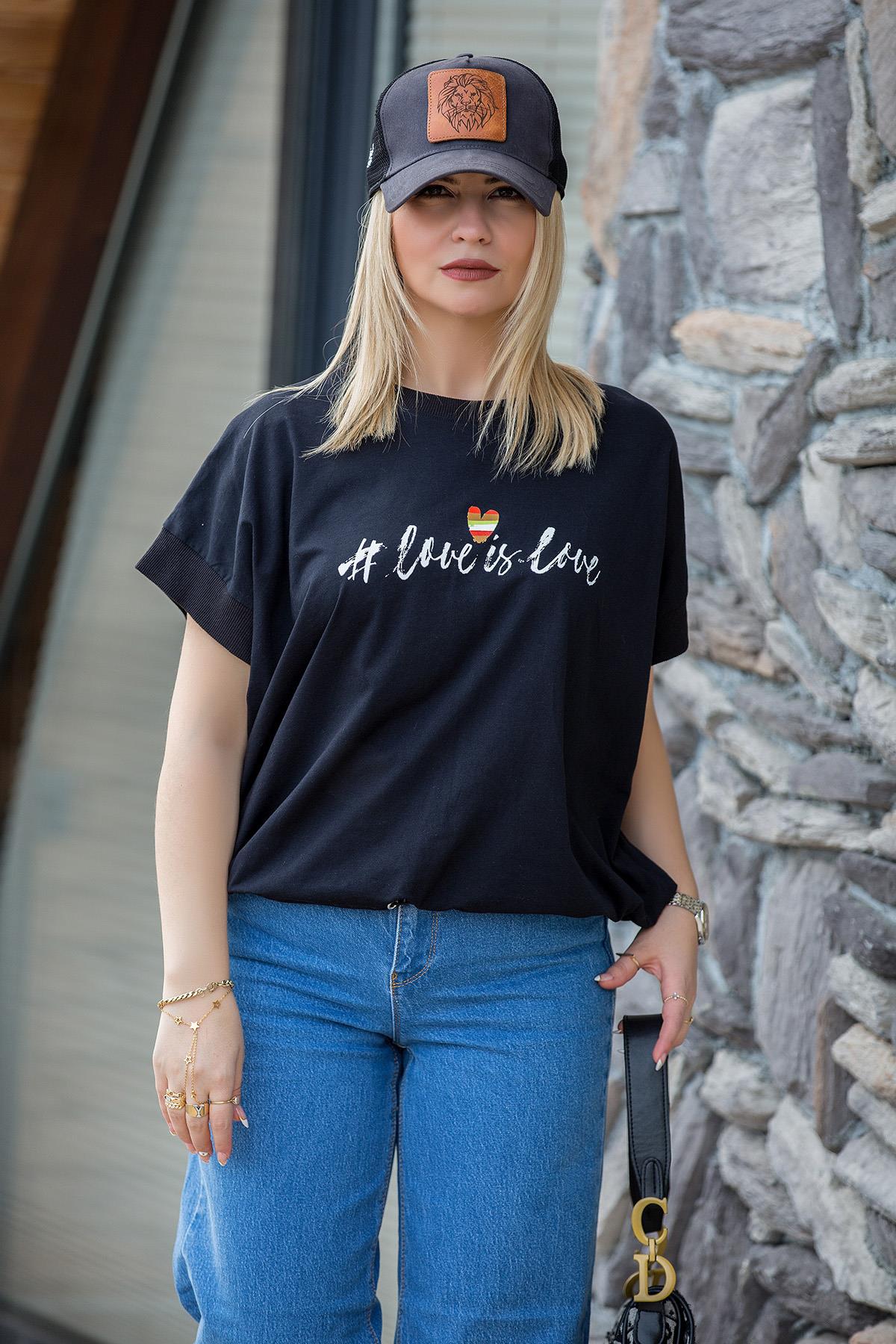 27549 Altı Lastikli Tshirt SİYAH