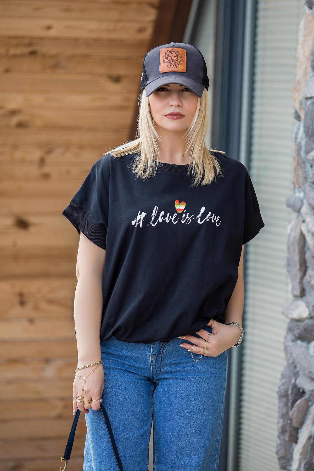 27549 Altı Lastikli Tshirt SİYAH