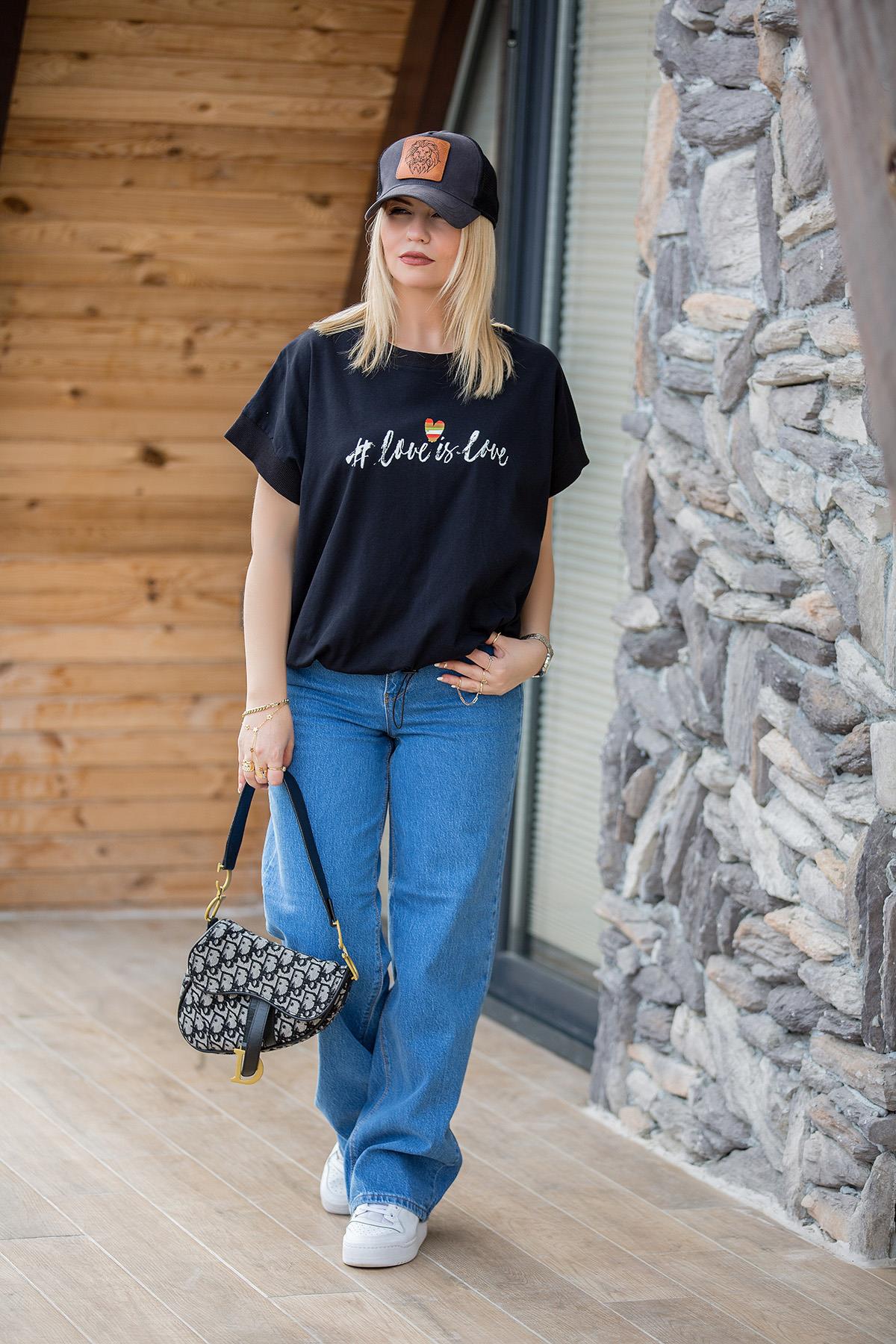 27549 Altı Lastikli Tshirt SİYAH