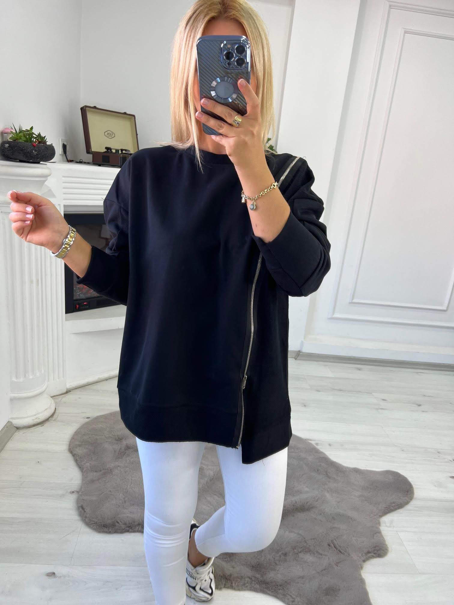 2802 Fermuar Detay Sweat SİYAH