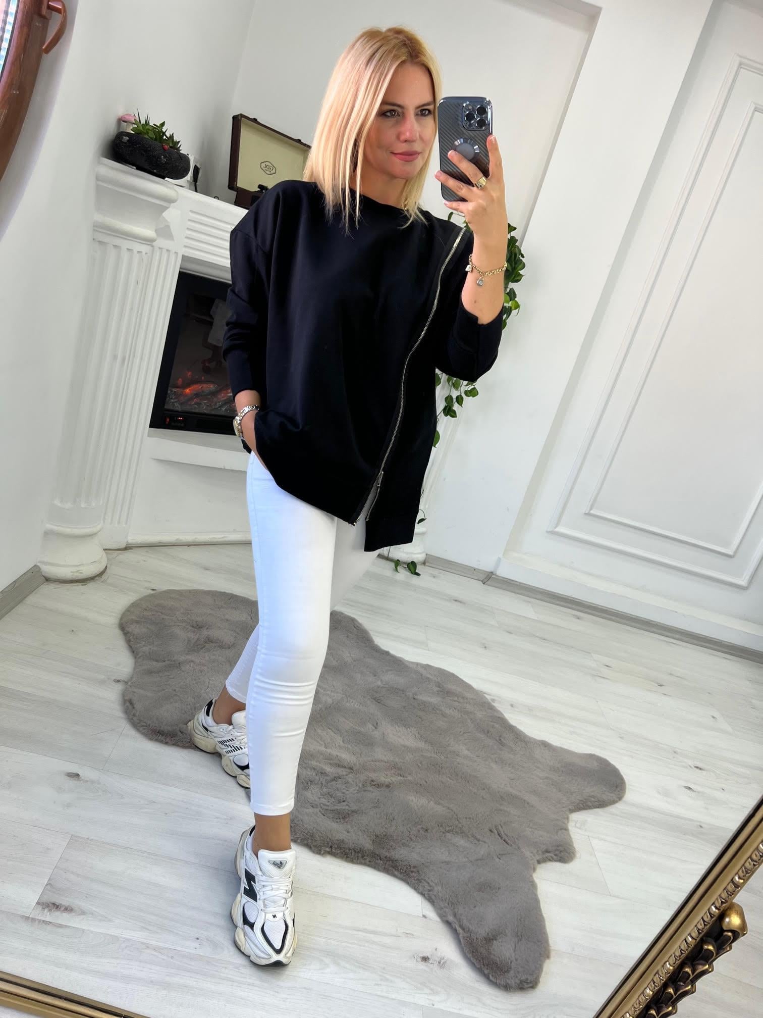 2802 Fermuar Detay Sweat SİYAH
