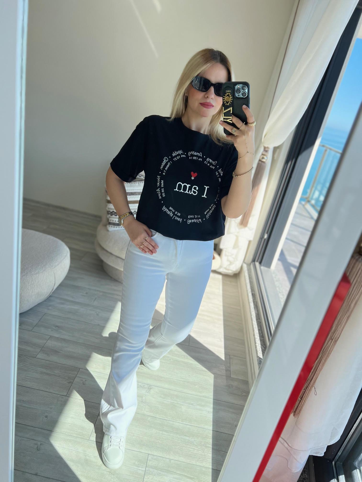28501 Yazılı Tshirt SİYAH