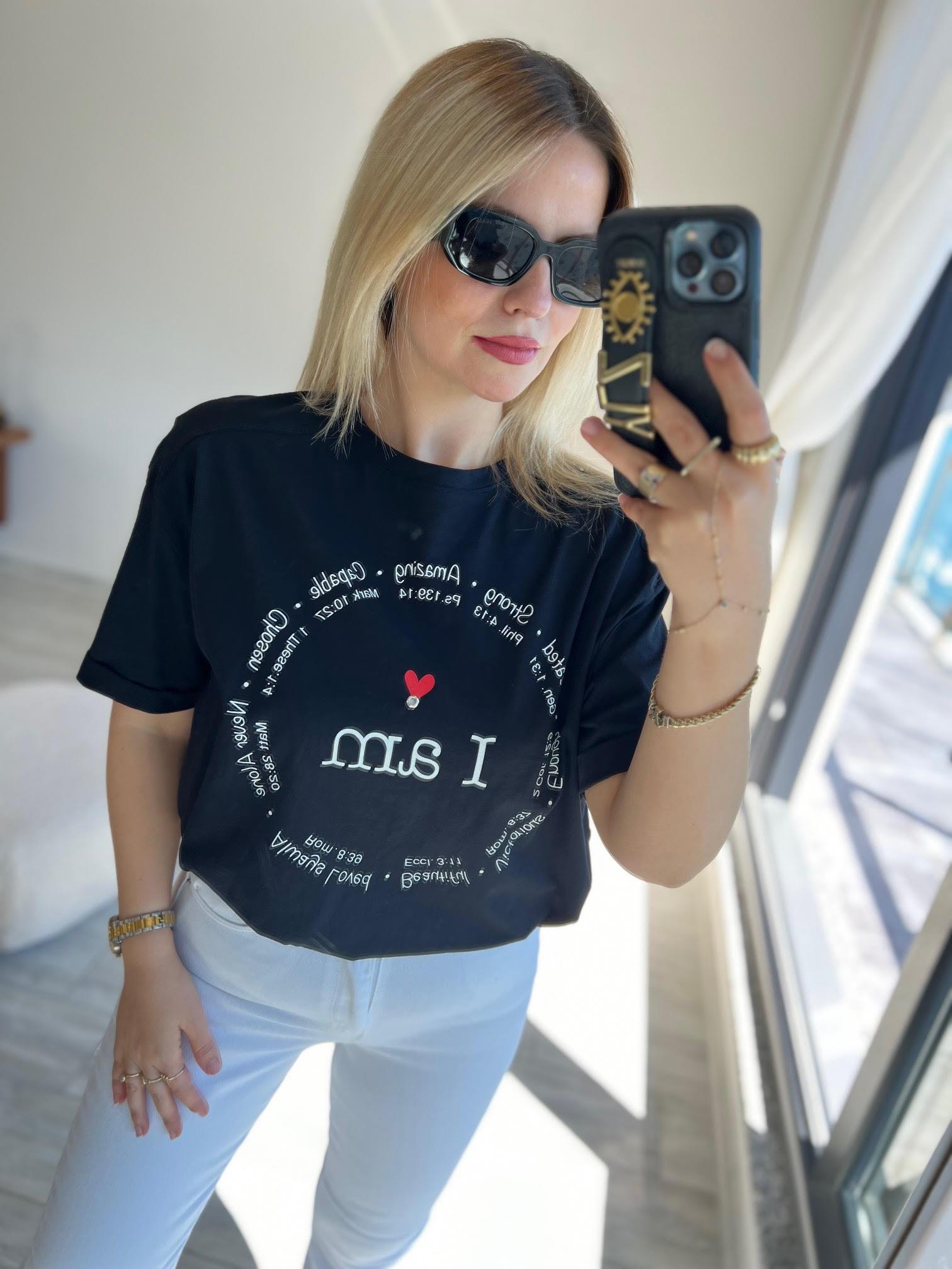 28501 Yazılı Tshirt SİYAH