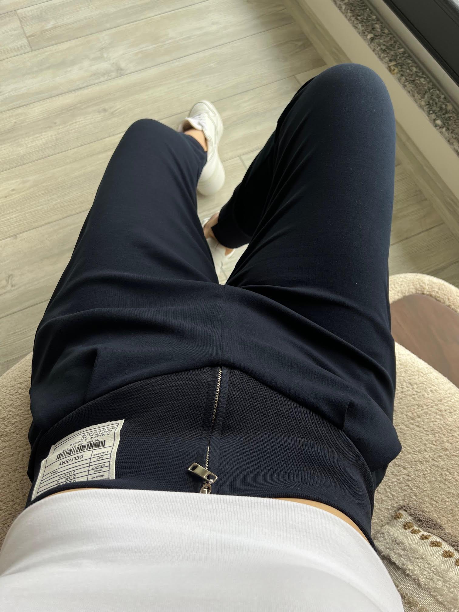 2866 Kalın Bel Paça Lastik Pantolon LACİVERT