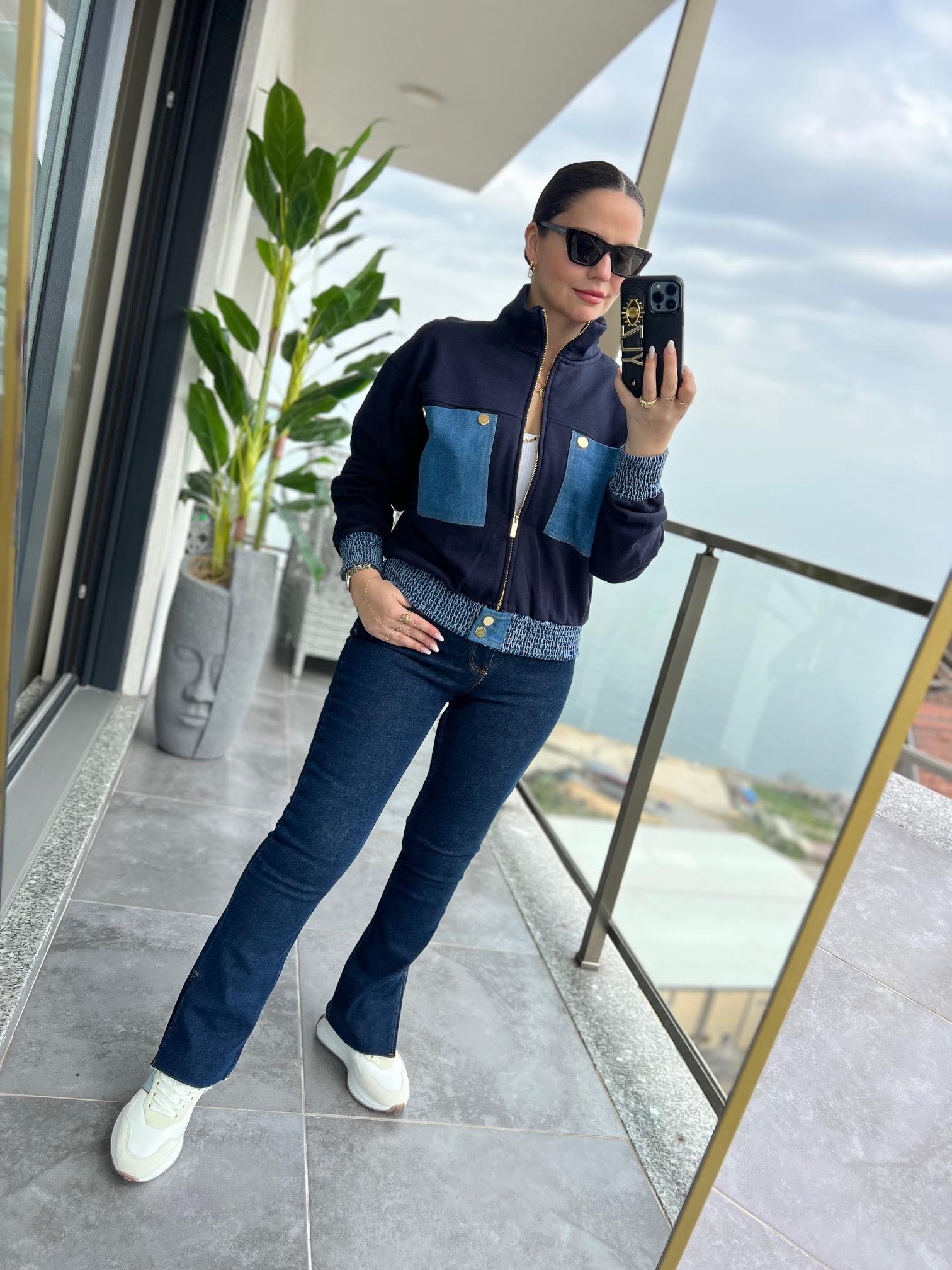 3002 Zipper Ceket LACİVERT