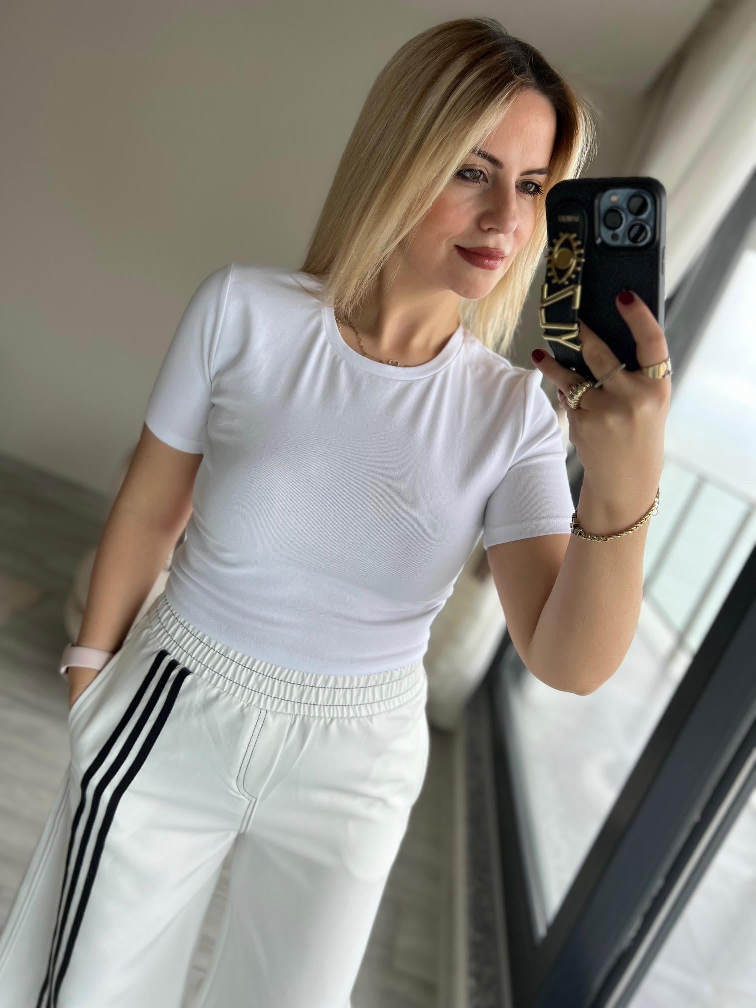 30124 Crop Tshirt BEYAZ