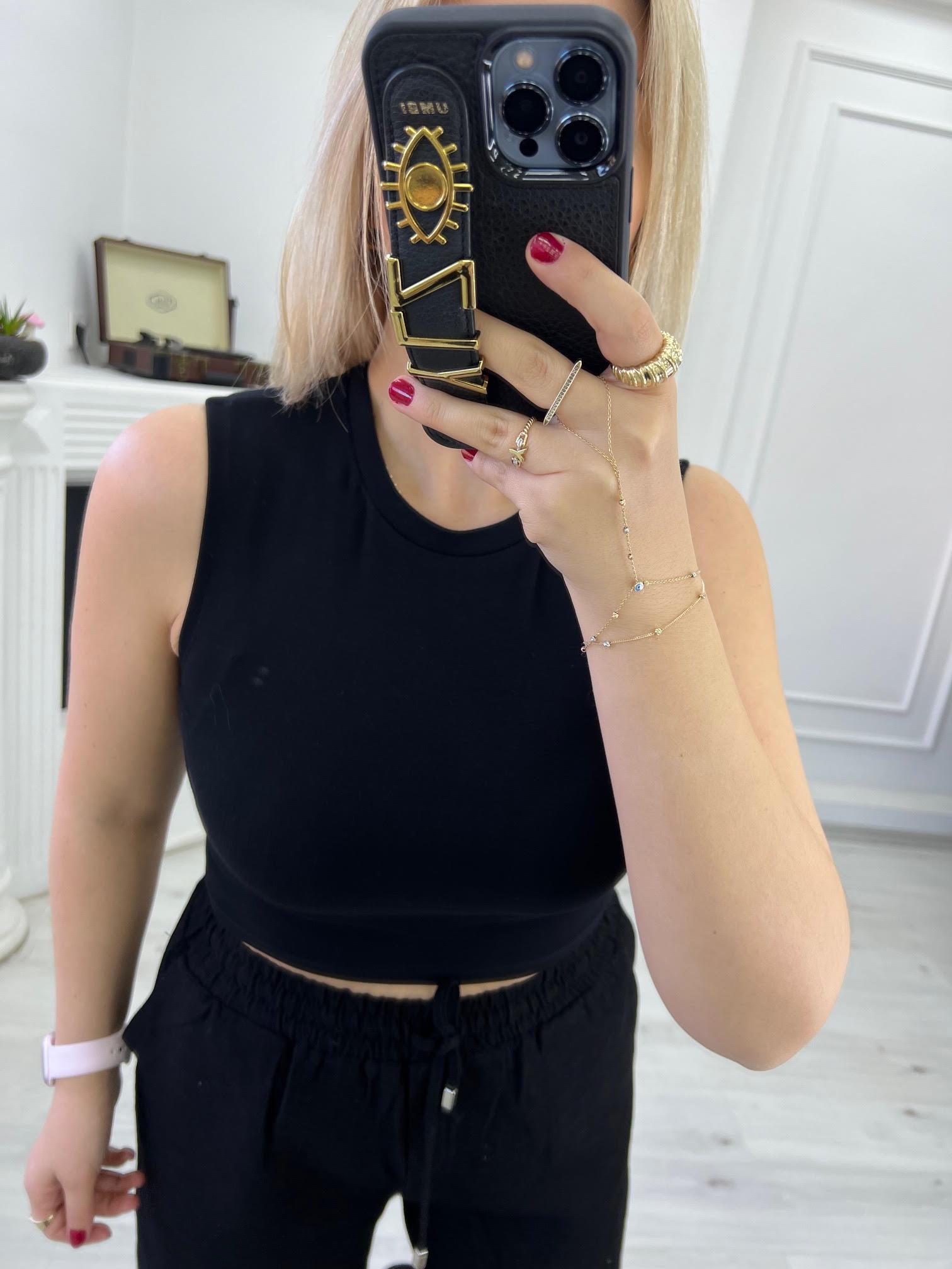 30125 Crop SİYAH