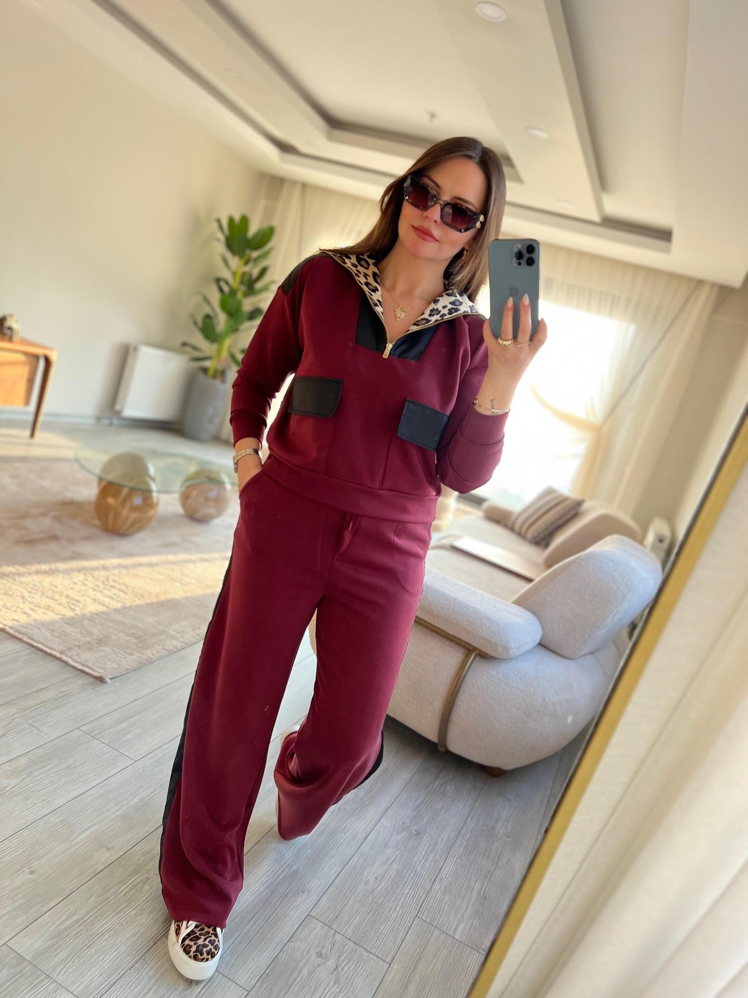 3029 Leo Detay Modal Takım BORDO