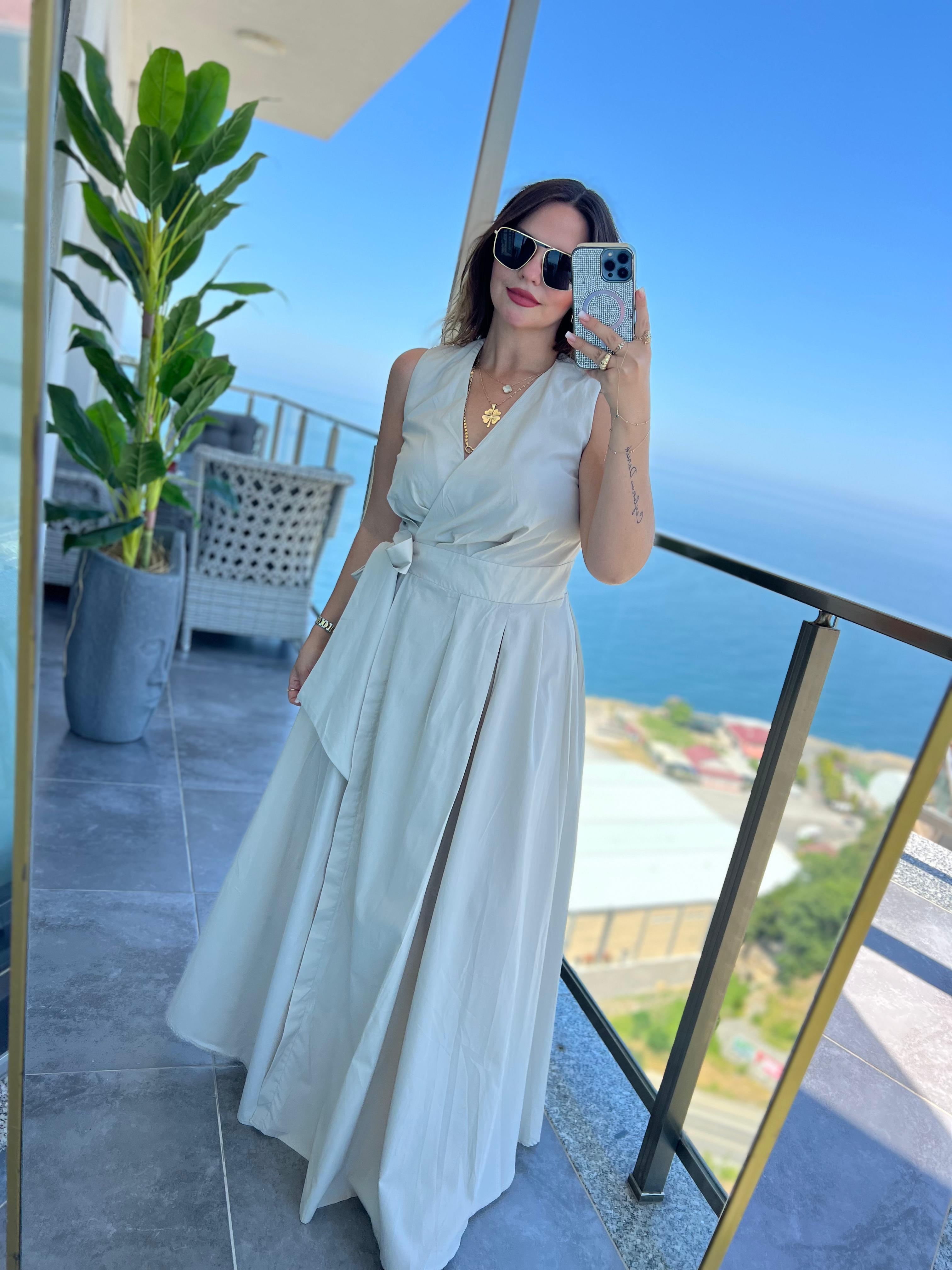 3108 Sarmalı Elbise TAŞ