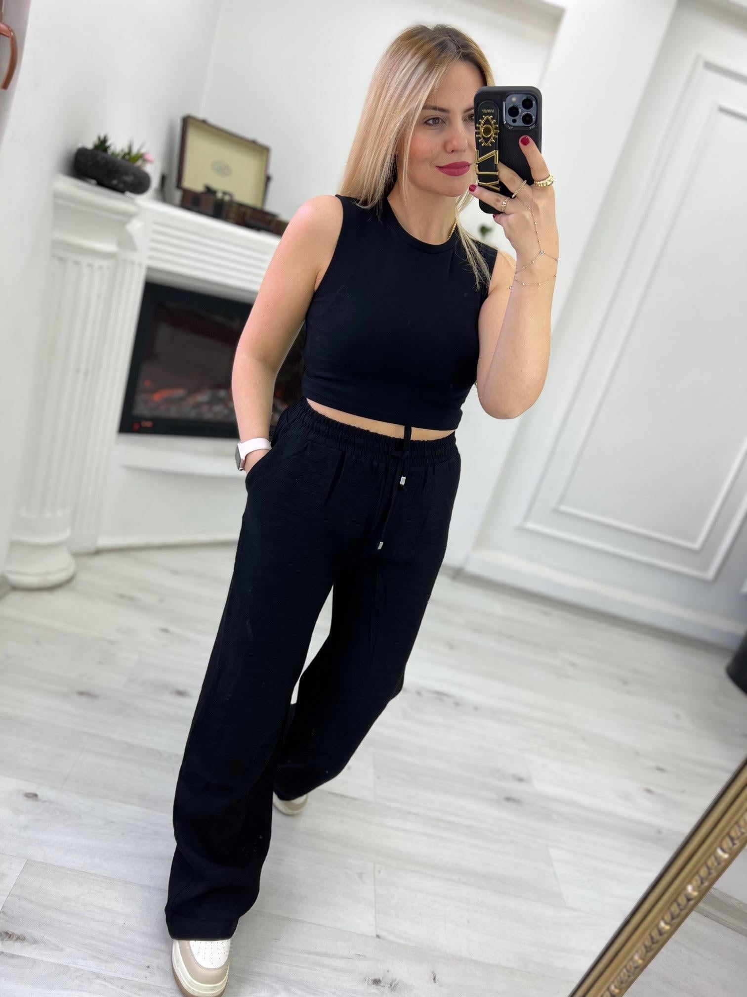 34110 İthal Pilise Pantolon SİYAH