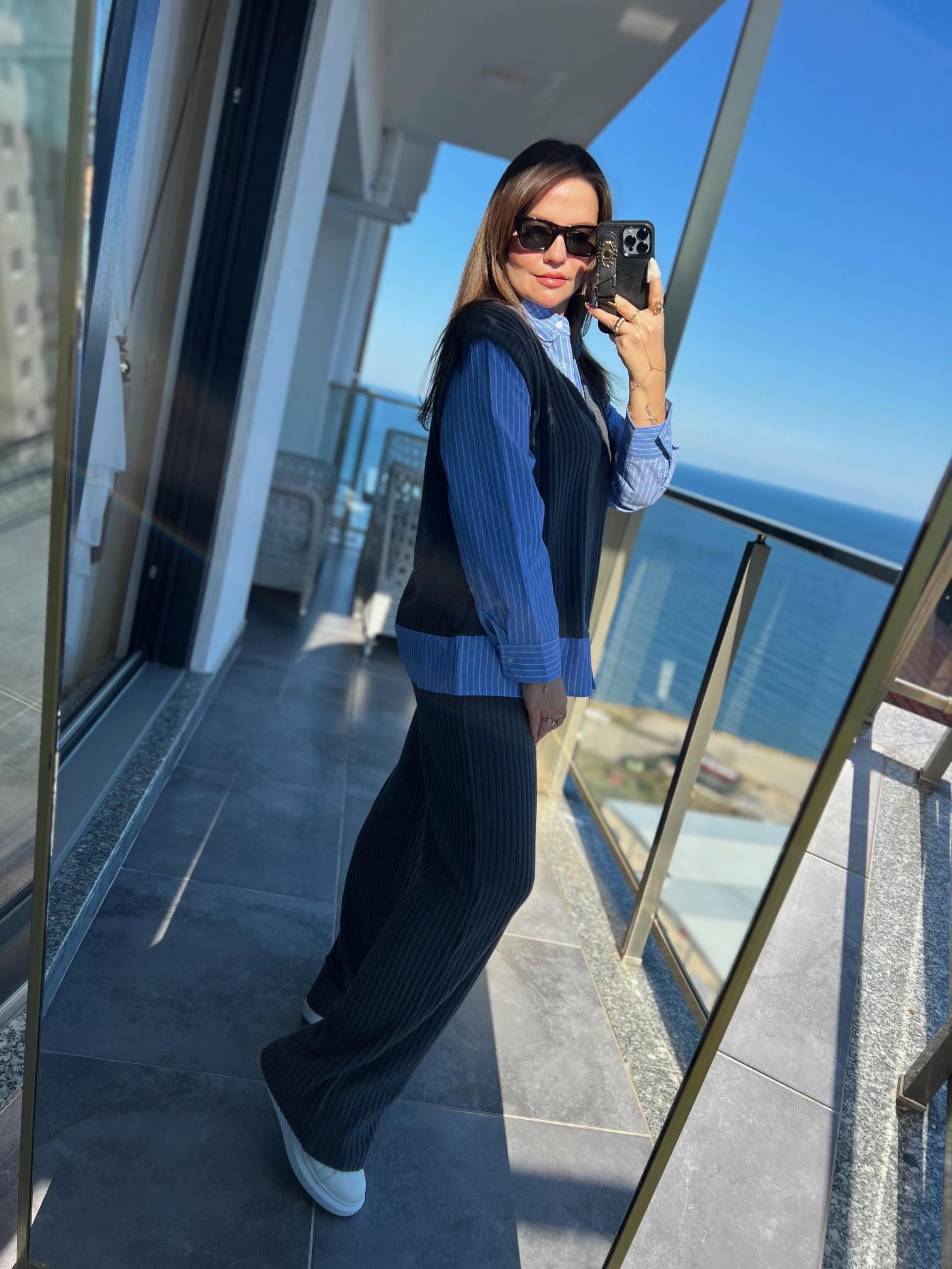 35684 Fitilli Örme Takım GRİ