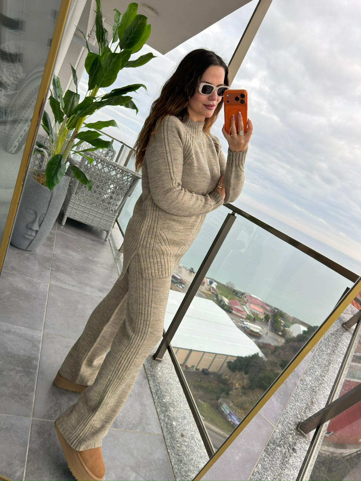 3772 Pantolonlu Triko Takım VİZON