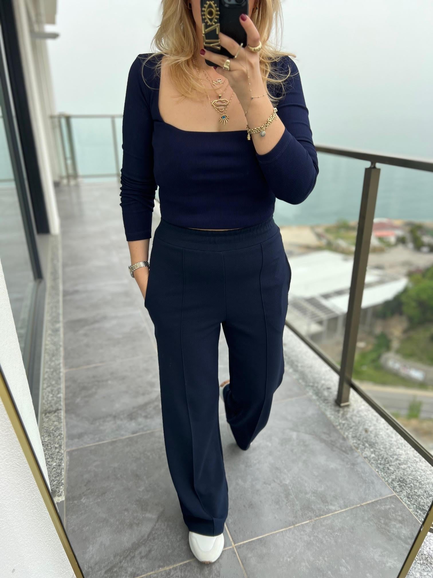 3862 Örme Yürüyüş Pantolonu LACİVERT