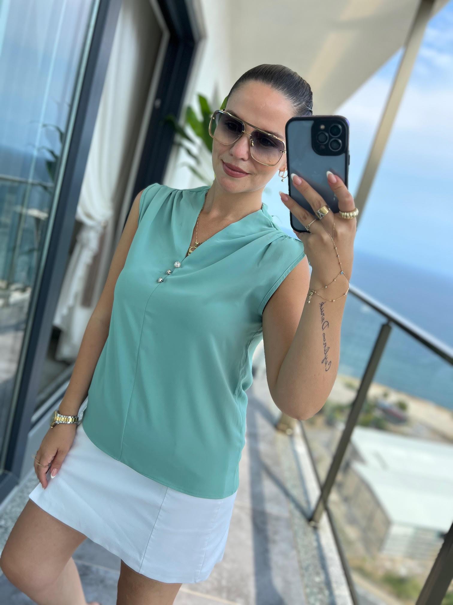 4083 Düğmeli Bluz MİNT