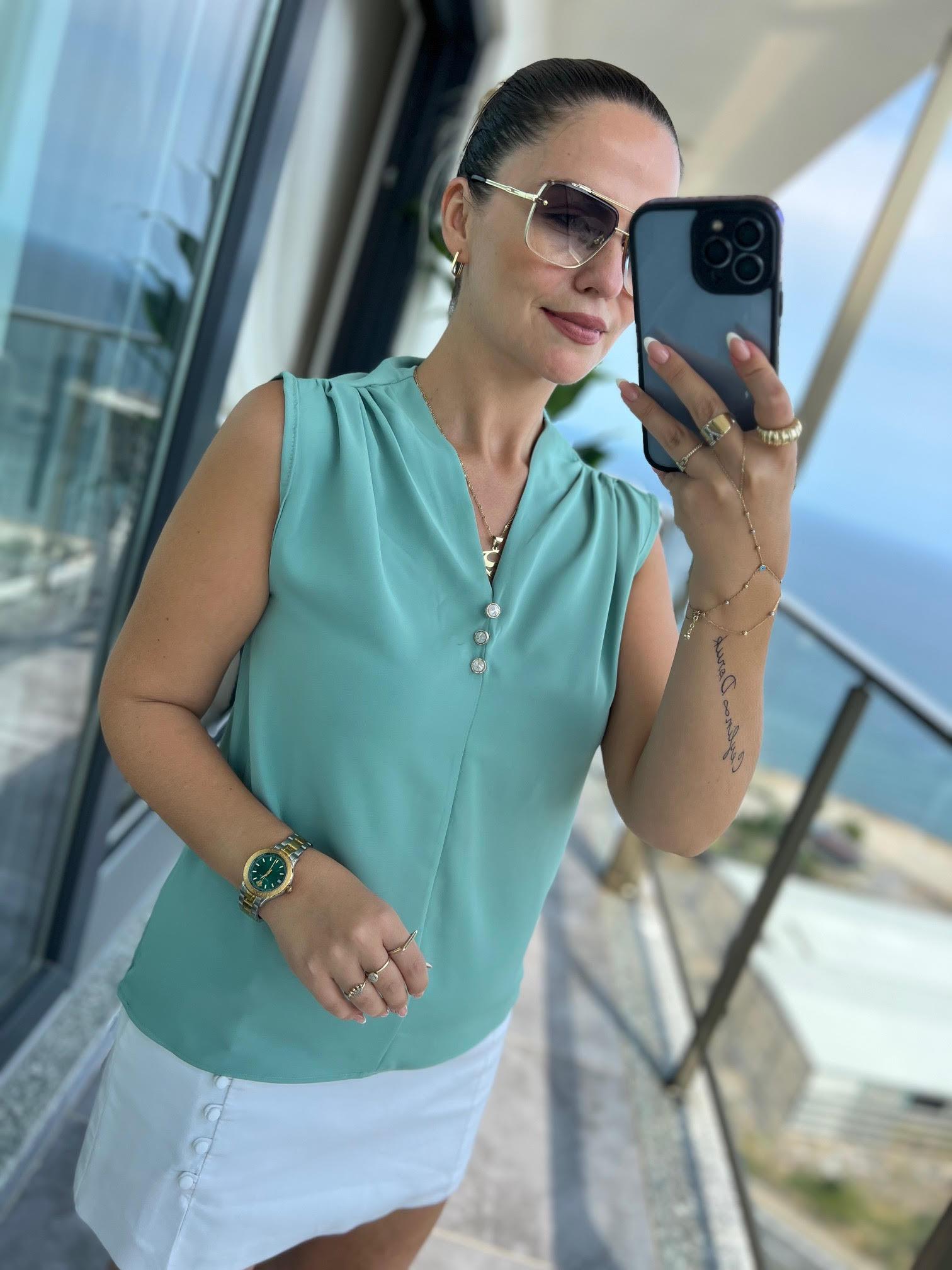 4083 Düğmeli Bluz MİNT