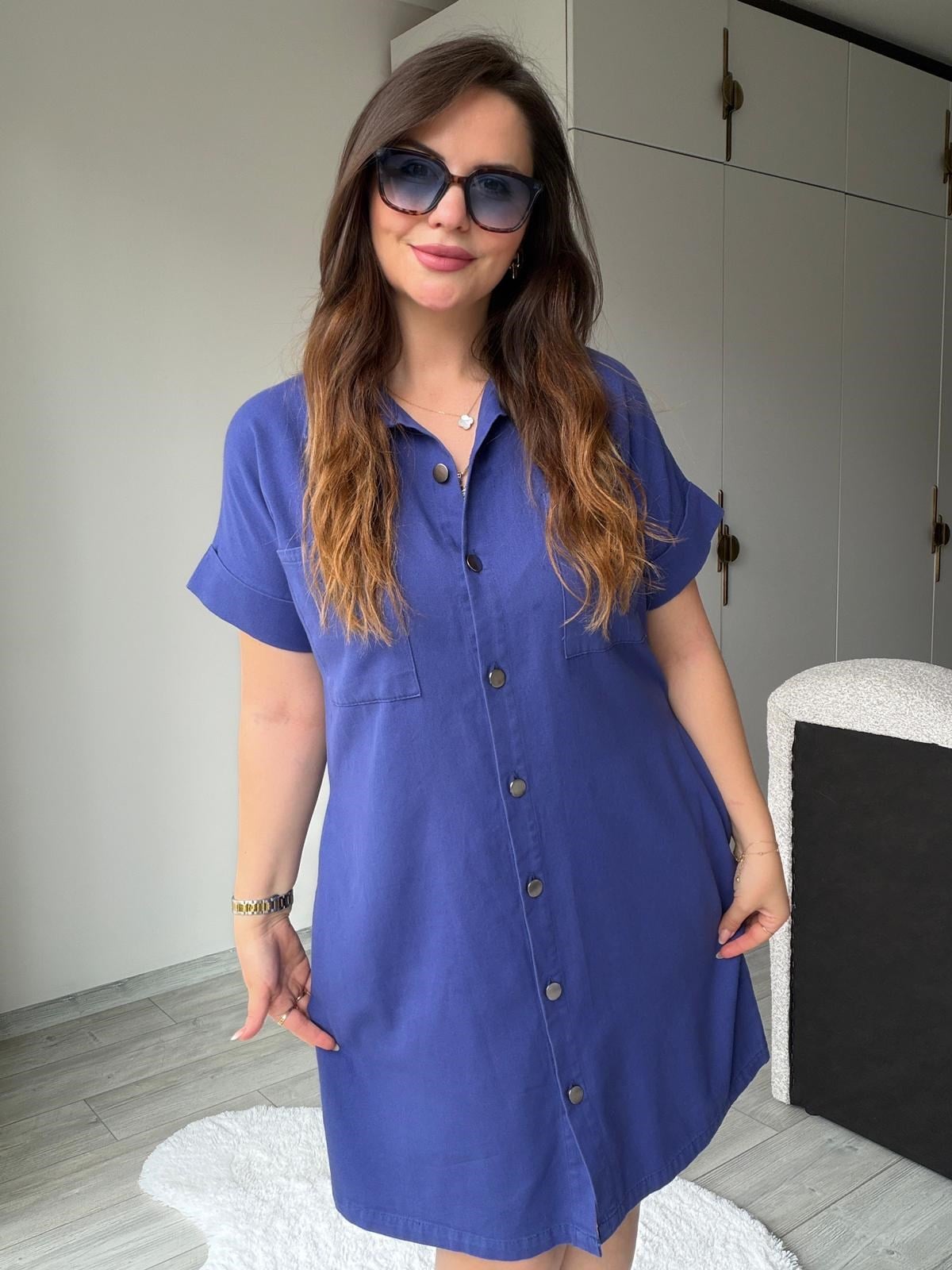 410 Yıkamalı Gabardin Elbise SAKS