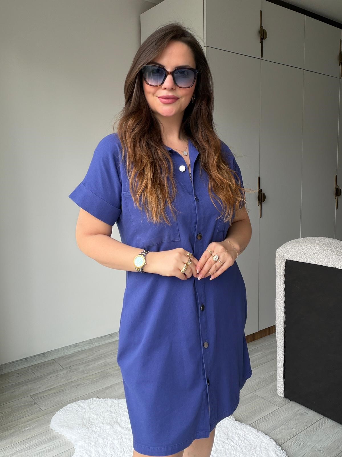 410 Yıkamalı Gabardin Elbise SAKS