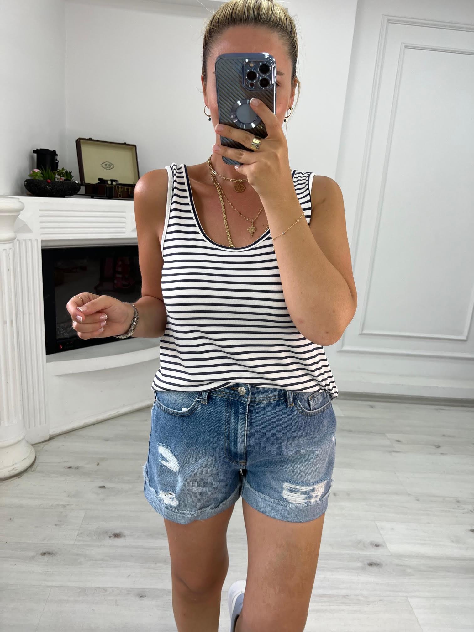 440 Basic Undershirt BEYAZ LACİVERT
