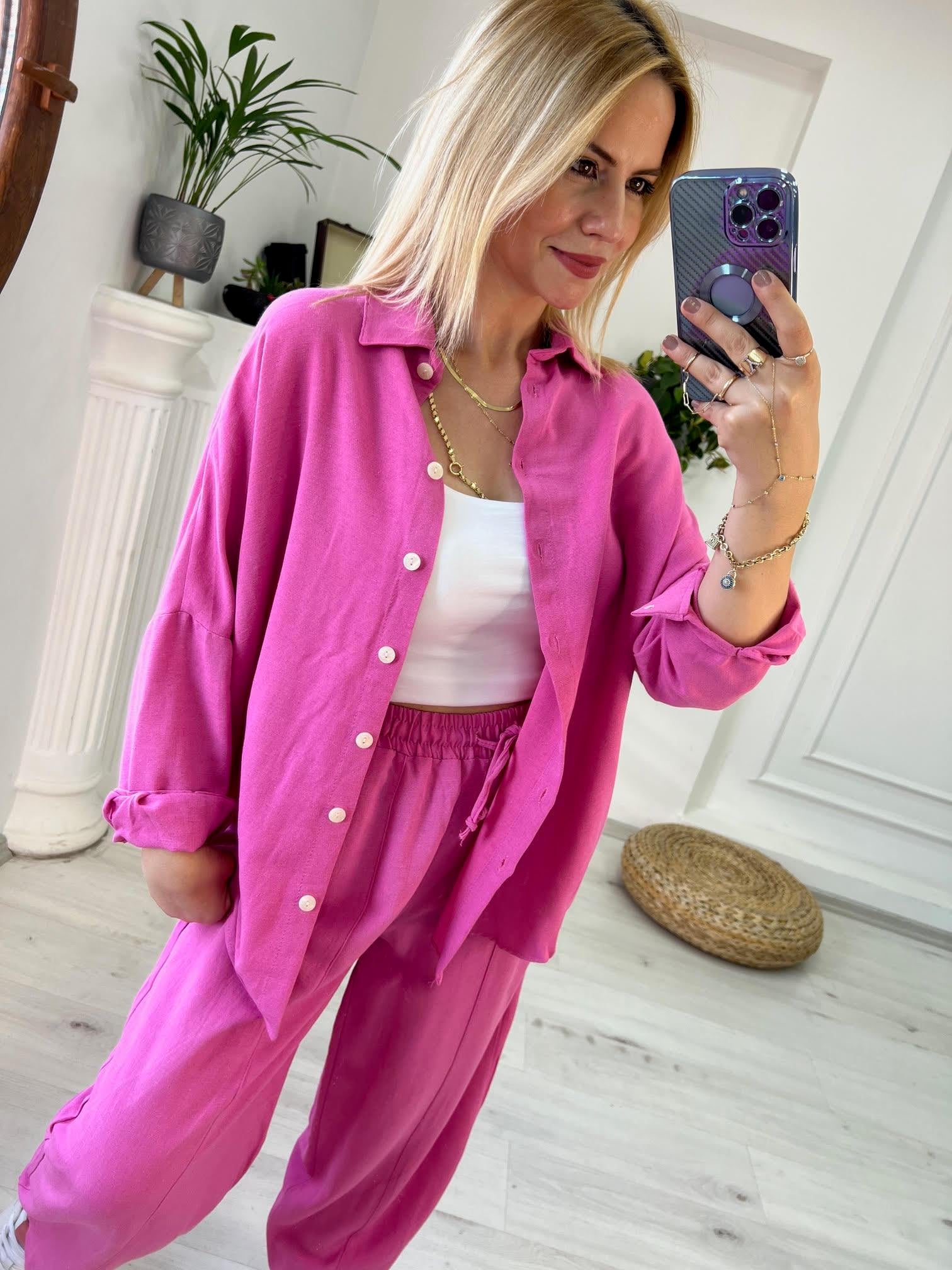 4476 Oversize Gömlek FUŞYA